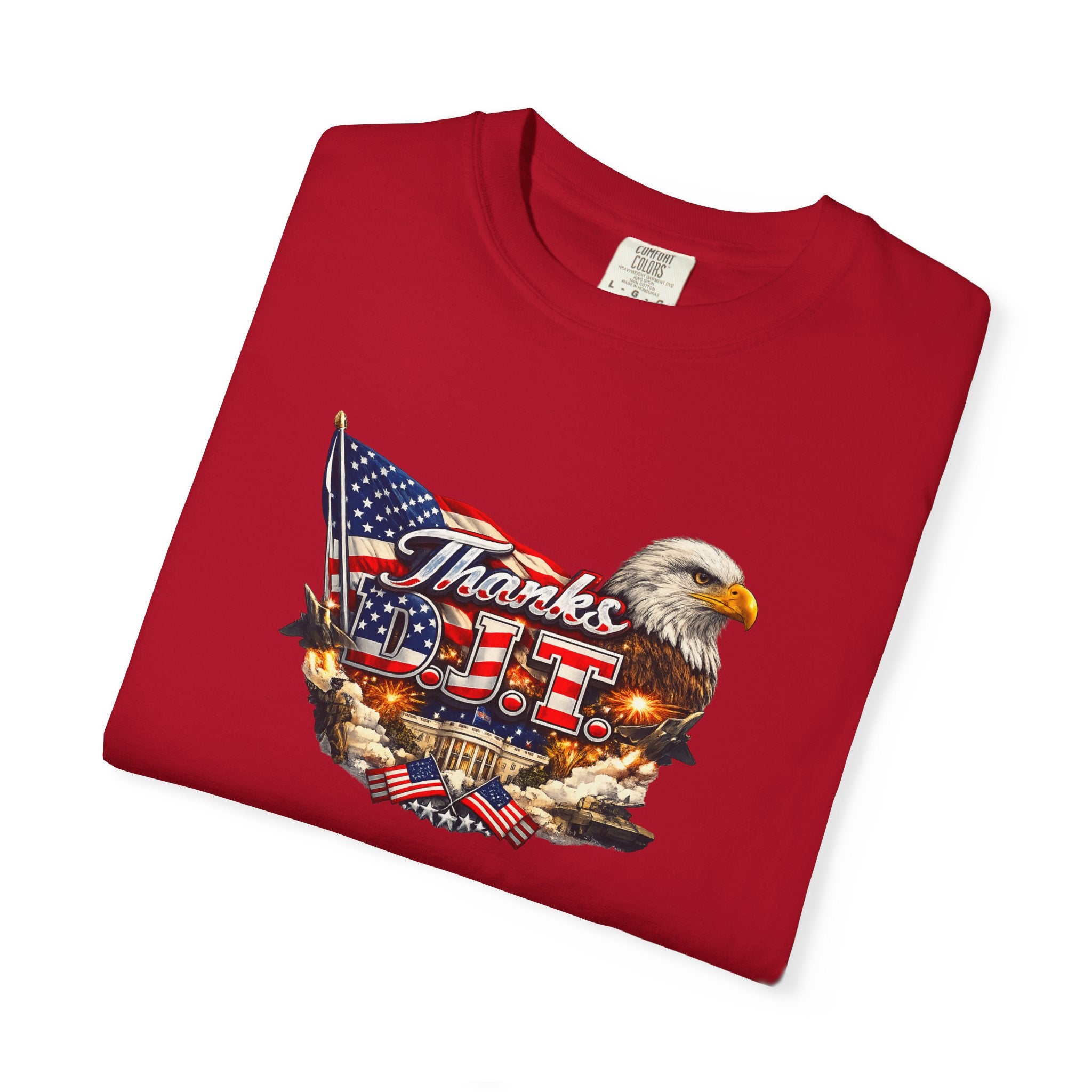 Thanks D.J.T Patriotic Eagle Shirt American Flag Graphic Tee USA Pride Freedom T-Shirt Patriotic Gift 7 colors 100% cotton