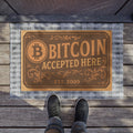 Vintage Bitcoin Accepted Here Welcome Door Mat