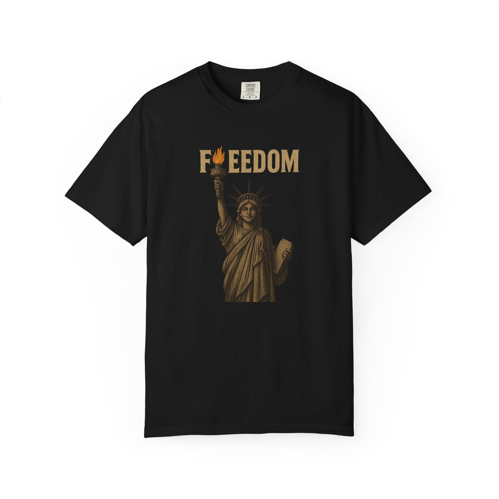 Freedom T-Shirt Statue of Liberty Torch Graphic Patriotic USA Tee 5 colors 100% cotton