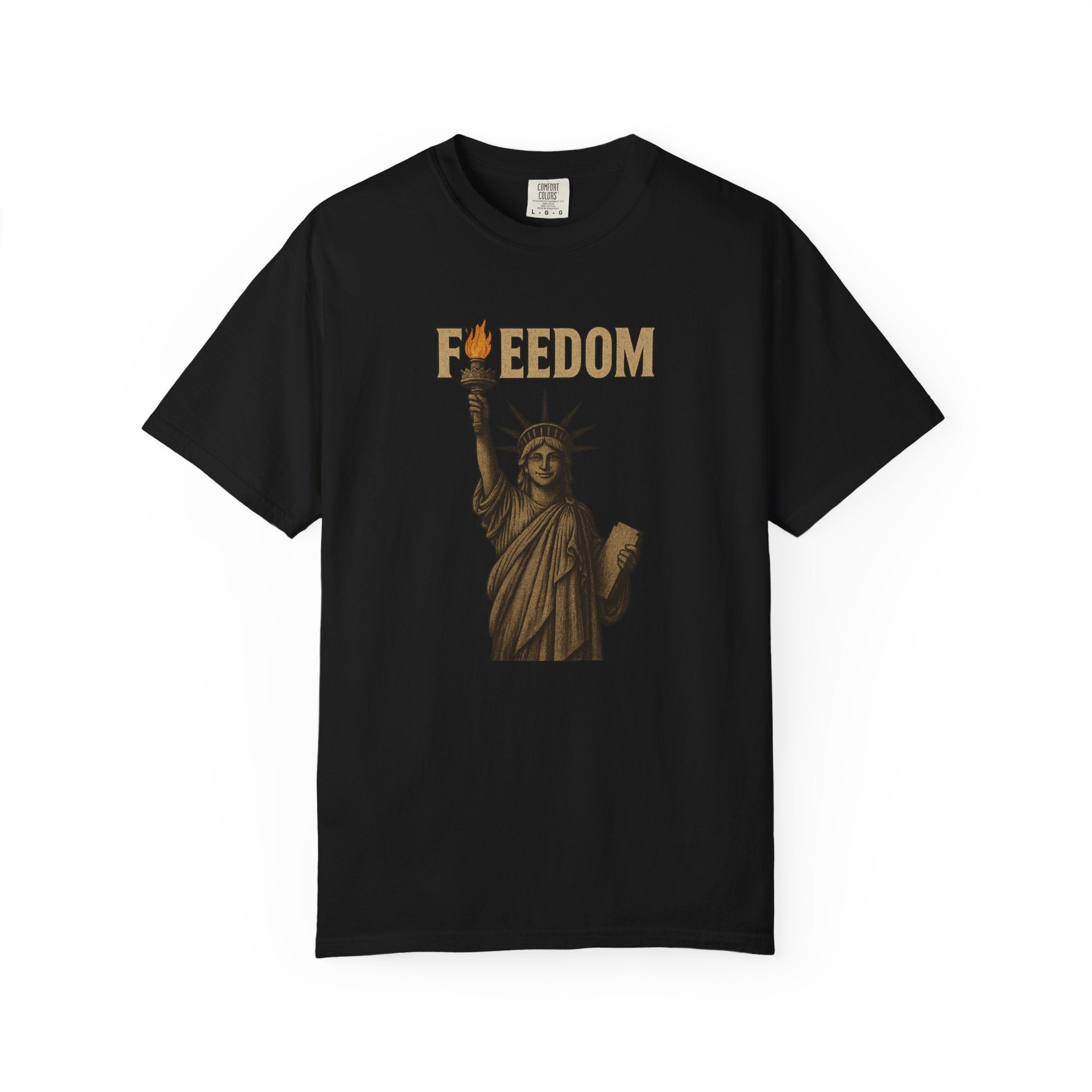 Freedom T-Shirt Statue of Liberty Torch Graphic Patriotic USA Tee 5 colors 100% cotton
