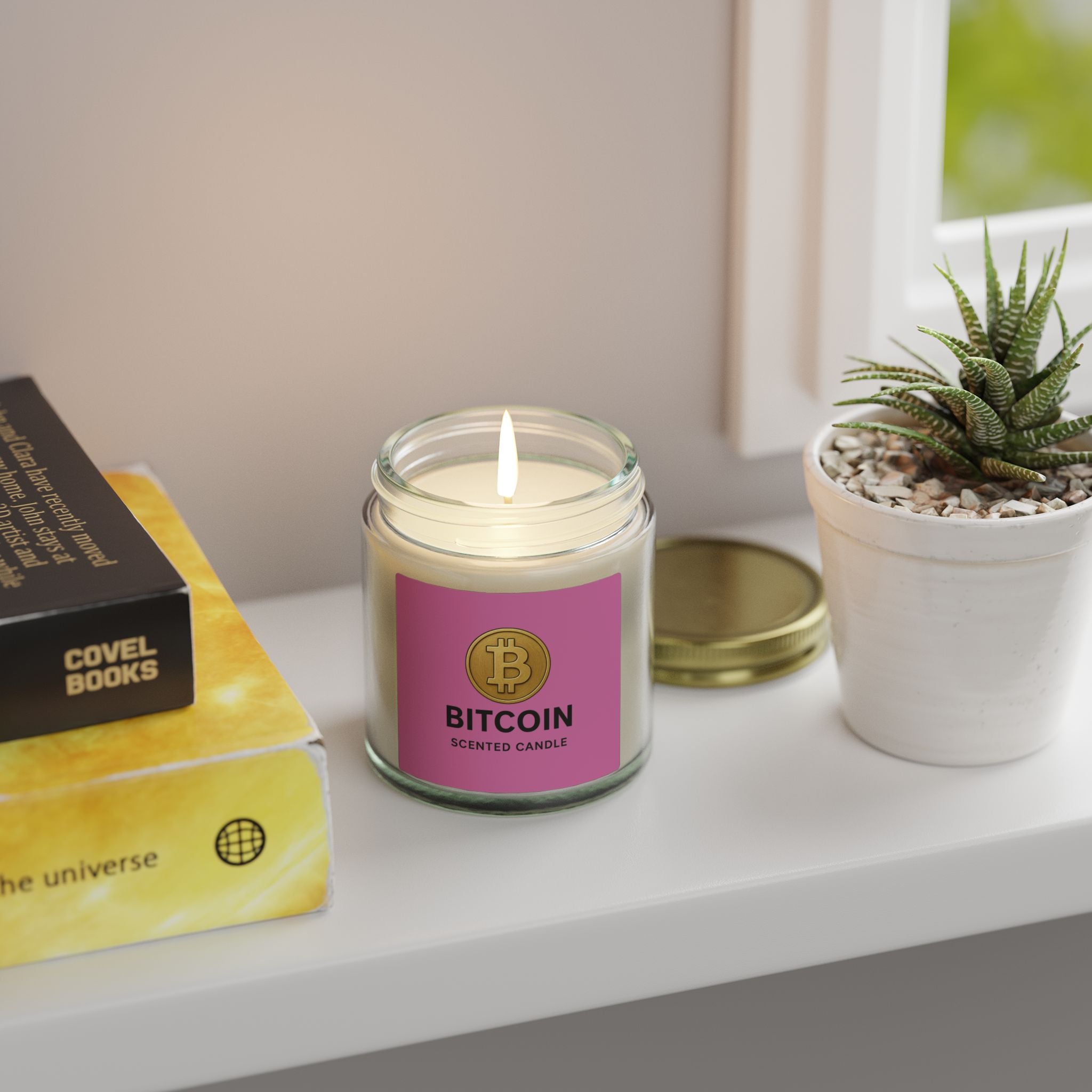 Bitcoin Logo Candles Coconut Apricot Wax 4 oz & 9 oz sizes 8 fragrances available