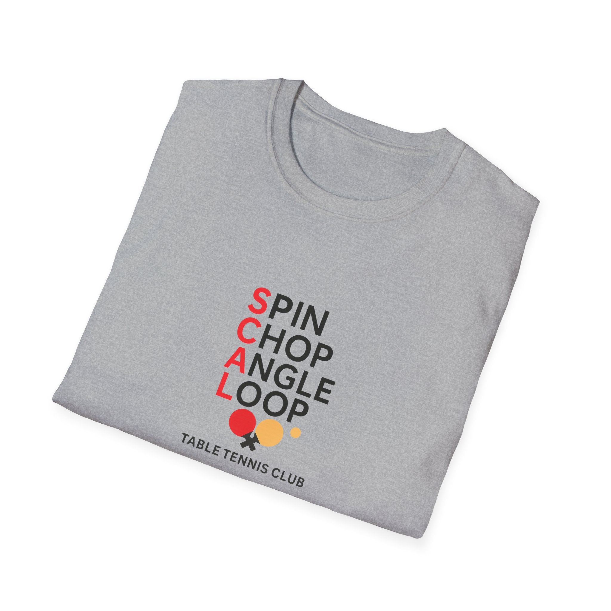 Table Tennis Club Shirt Spin, Chop, Angle, Loop Ping Pong Tee for Players & Fans 4 colors 100% cotton
