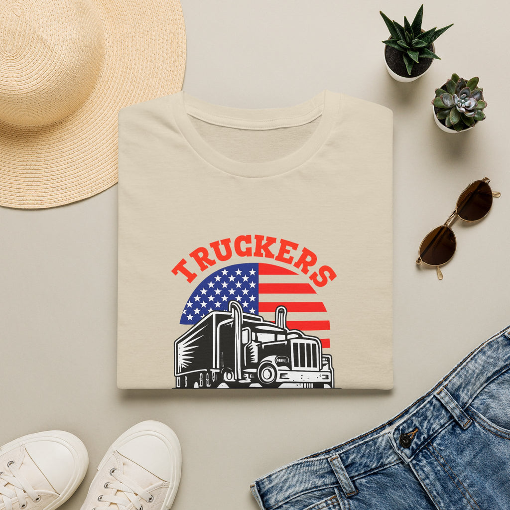 Truckers Move America Shirt Patriotic Trucker Tee American Flag Semi Truck T-Shirt Proud Truck Driver Gift 7 colors 100% cotton