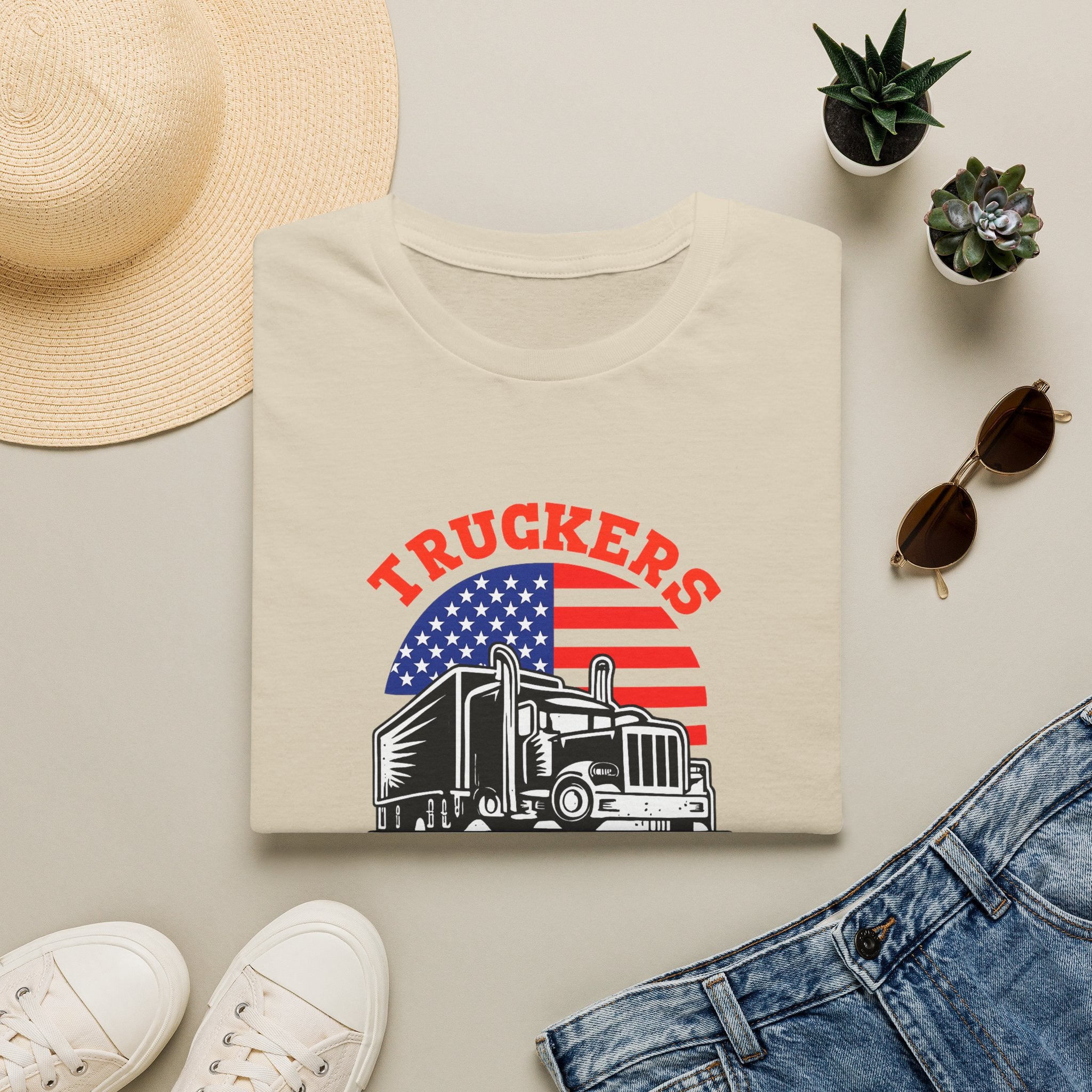 Truckers Move America Shirt Patriotic Trucker Tee American Flag Semi Truck T-Shirt Proud Truck Driver Gift 7 colors 100% cotton