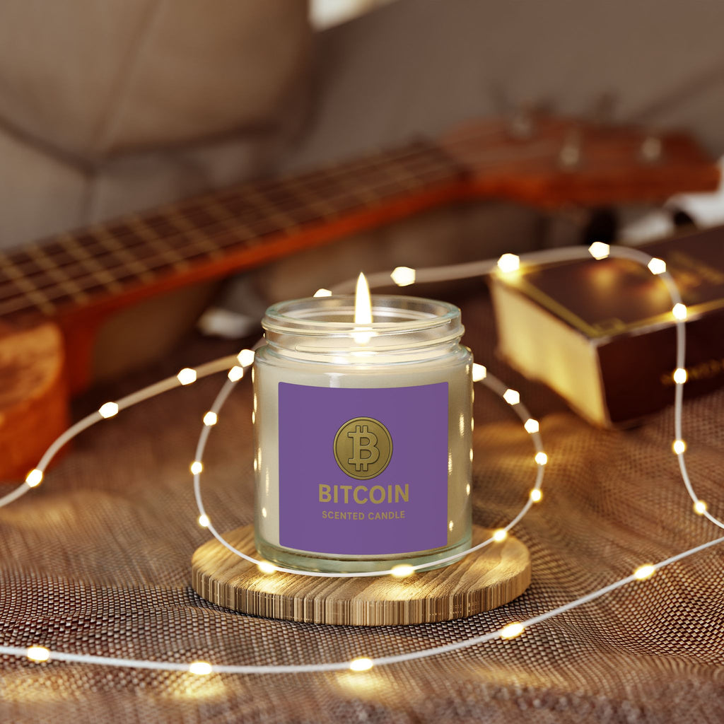 Bitcoin Logo Coconut-Apricot Wax Candle 4 oz & 9 oz sizes 8 fragrances available