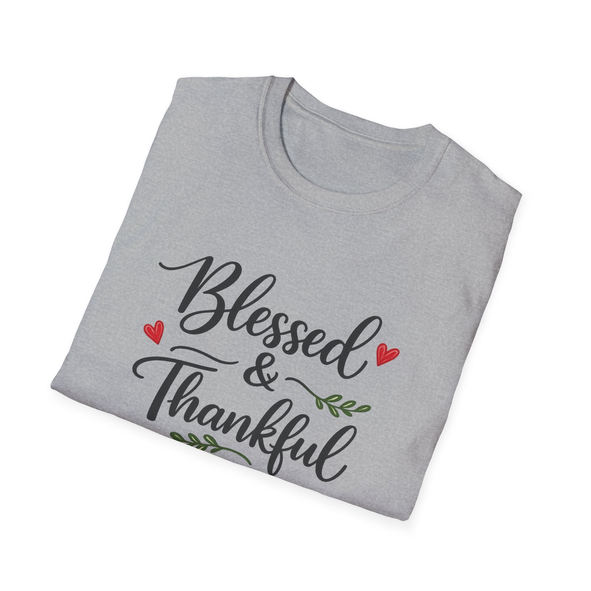 Blessed & Thankful T-Shirt Christian Gratitude Shirt Faith Inspired Tee 7 colors 100% cotton