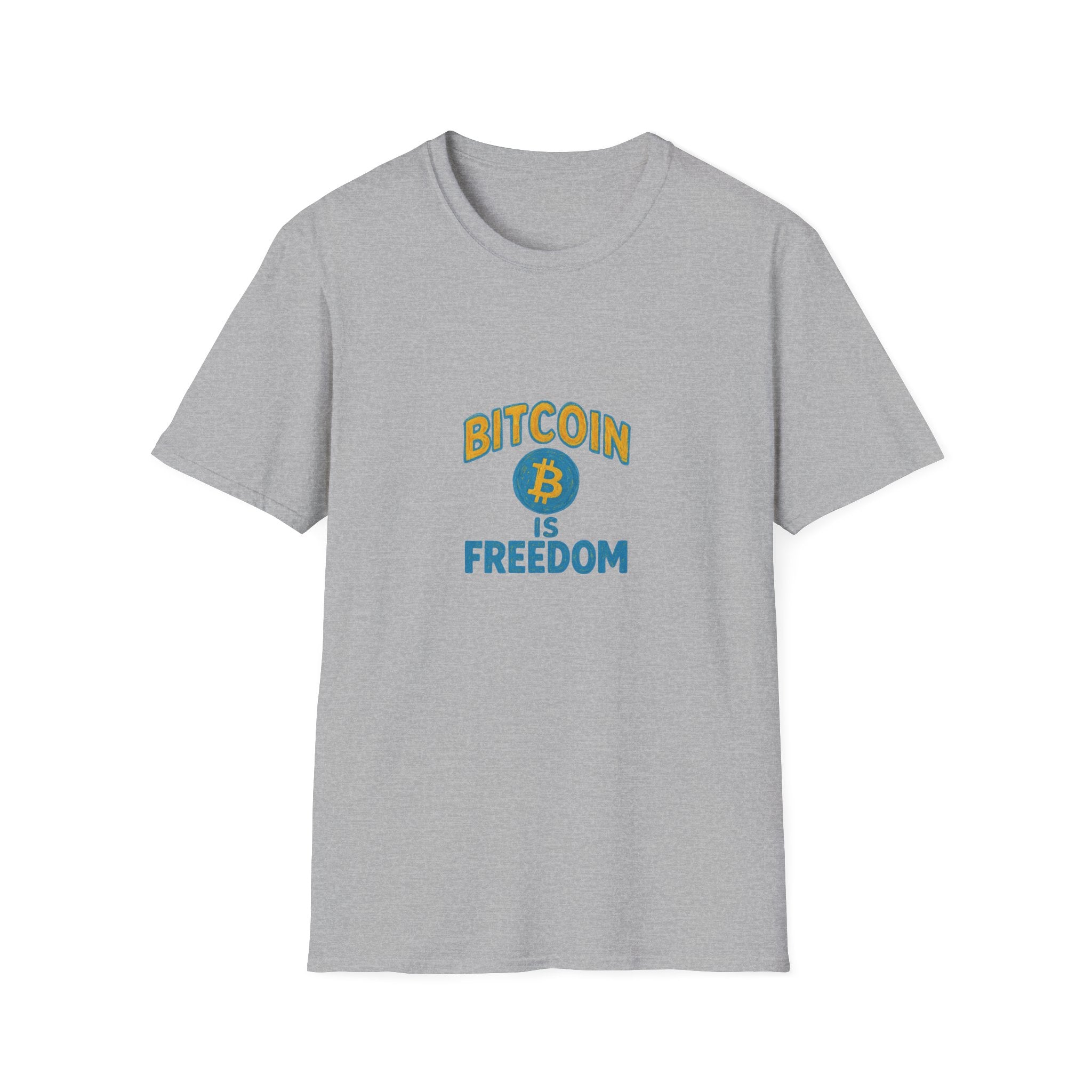 Sats and Stripes Wear Your Freedom Bitcoin T-Shirt Tee Grey