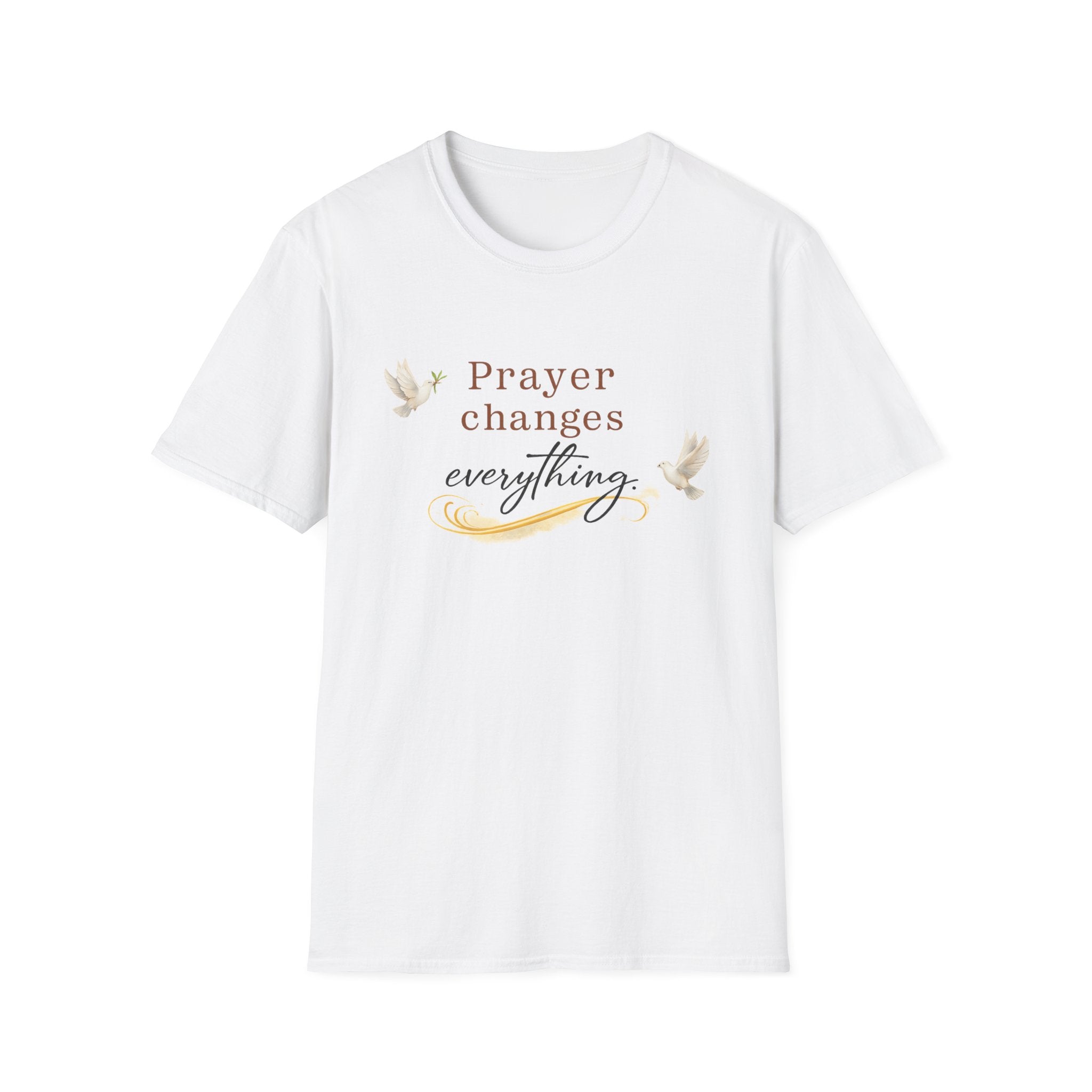 Prayer Changes Everything Shirt Christian Faith T-Shirt for Women Inspirational Church Tee Religious Gift 6 colors 100% cotton