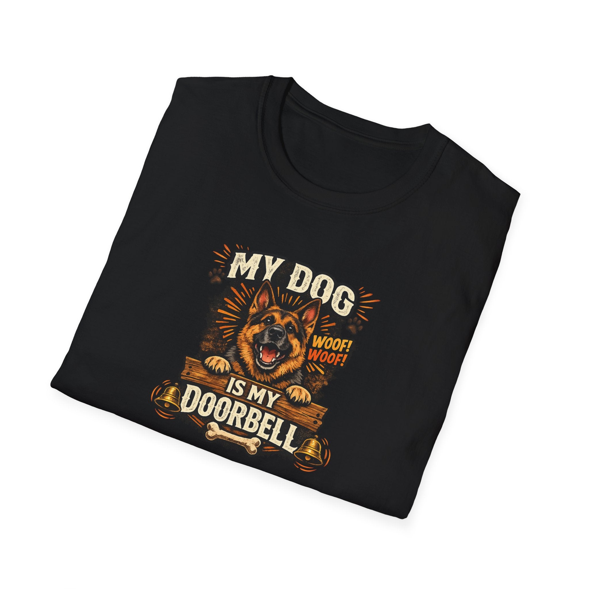 My Dog Is My Doorbell T-Shirt Funny Dog Lover Shirt Dog Mom Tee Pet Owner Humor Shirt Cute Dog Graphic Tee 6 colors 100% cotton