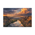 Perrine Bridge Canvas Wall Art Snake River Canyon Landscape Large Panoramic Photography Print Matte Canvas Stretched 1.25 6 sizes