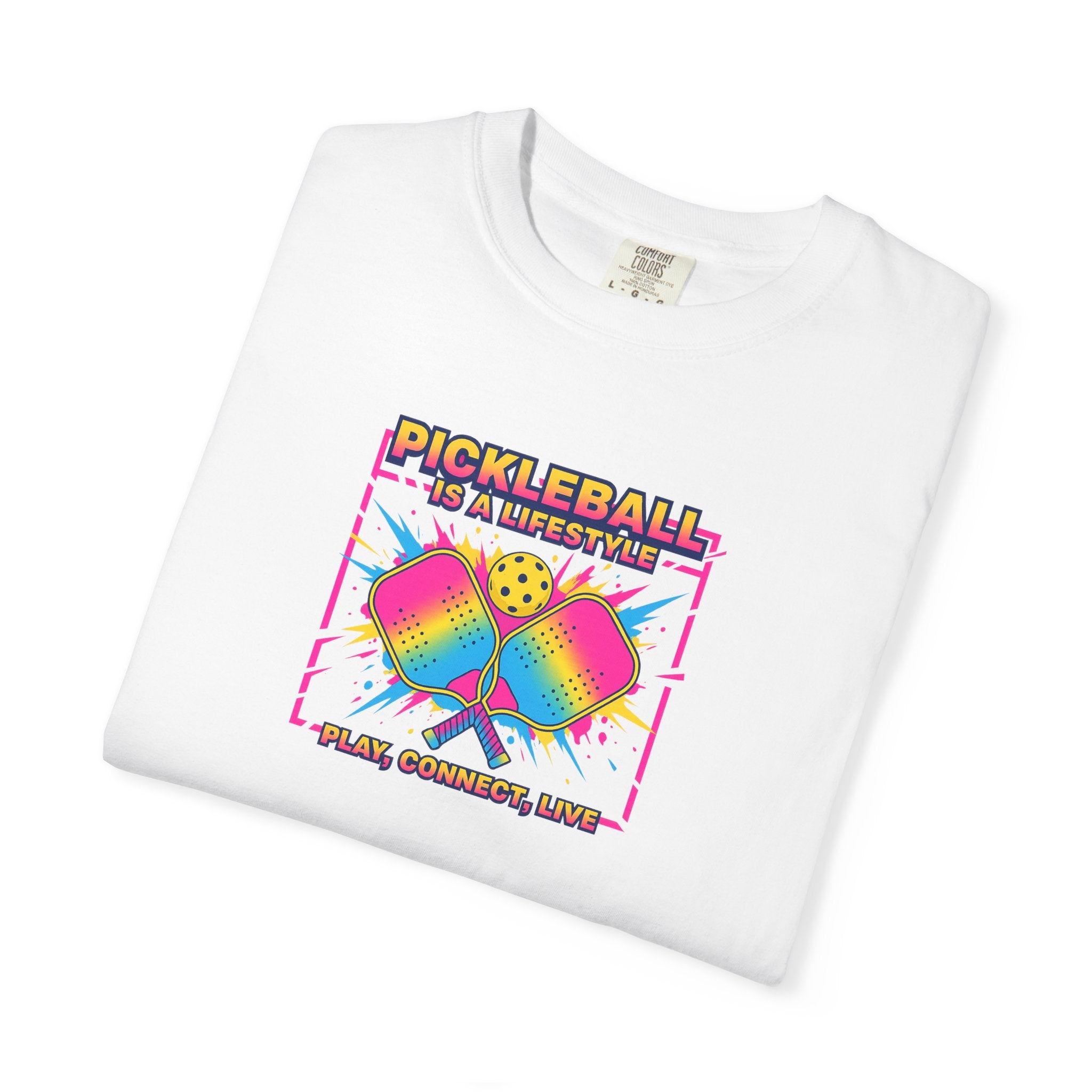 Bring your Love for Pickleball to Life with this Tee Pickleball Is a Lifestyle Play Connect Live T-shirt 7 colors 100% cotton