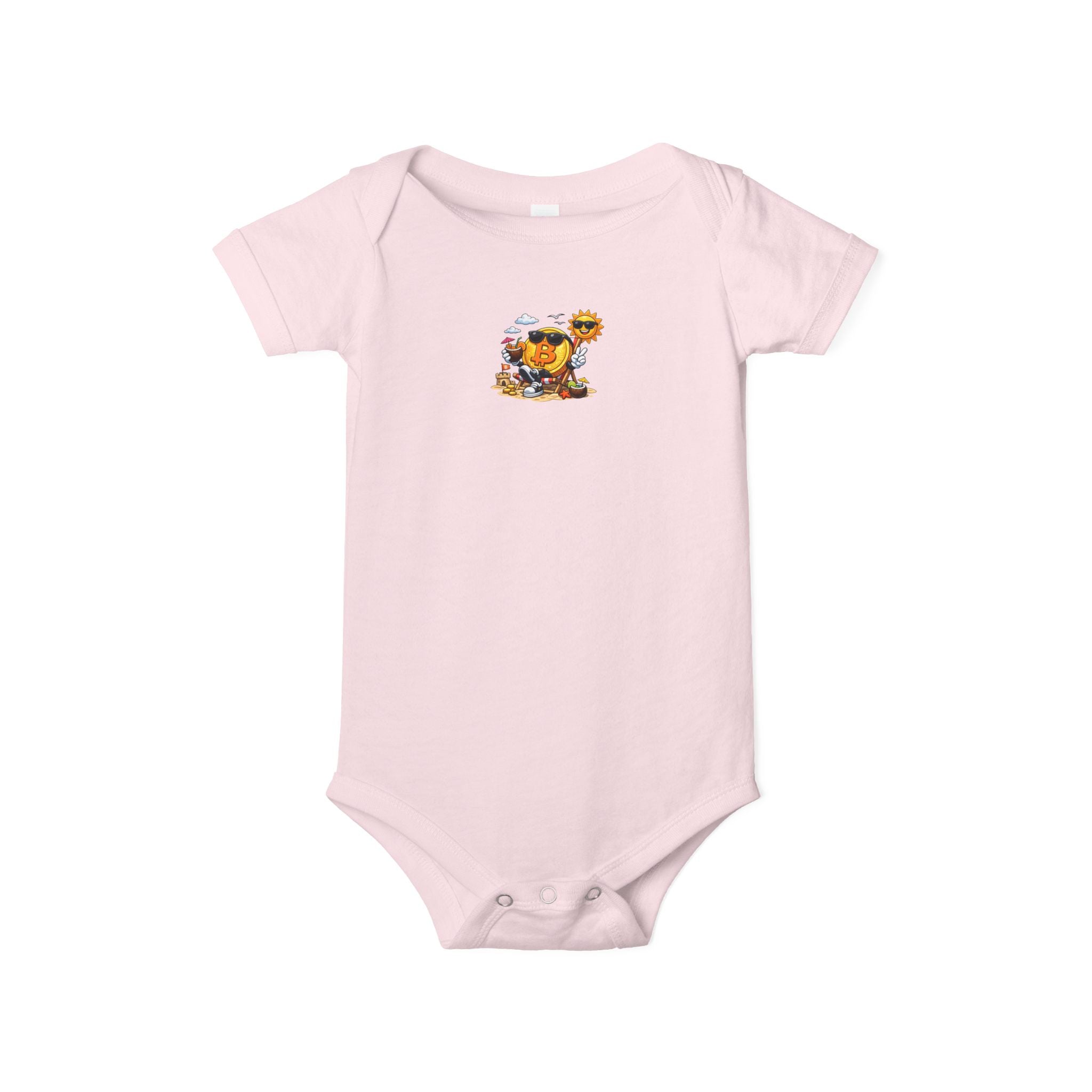 Cute Bitcoin Baby Onesie Crypto Baby Bodysuit Bitcoin Beach Baby Outfit Funny Crypto Infant Gift 6 colors 100% cotton