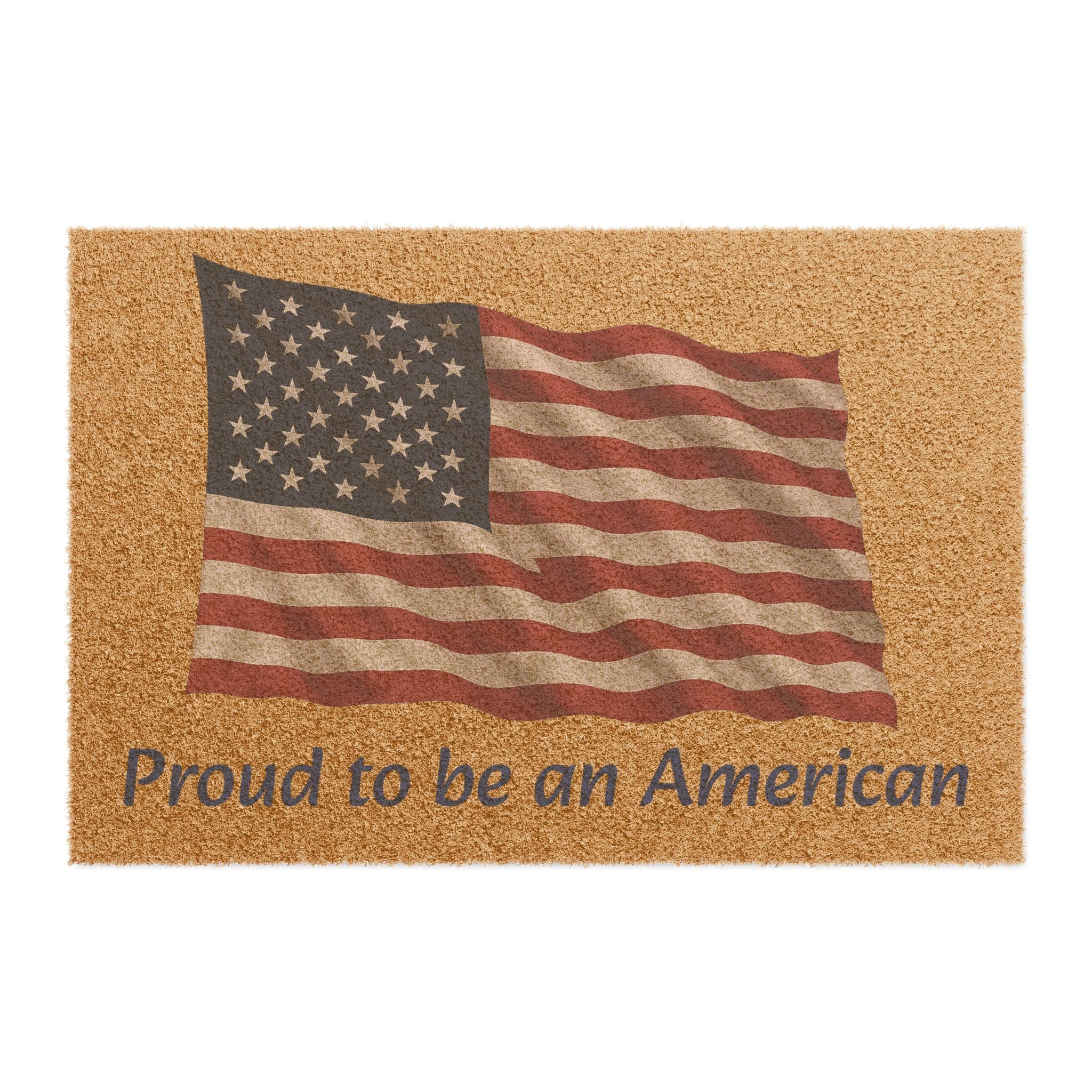 Proud to be an American Patriotic Doormat USA Flag Entrance Mat Outdoor Welcome Mat Independence Day Decor 4th of July Gift