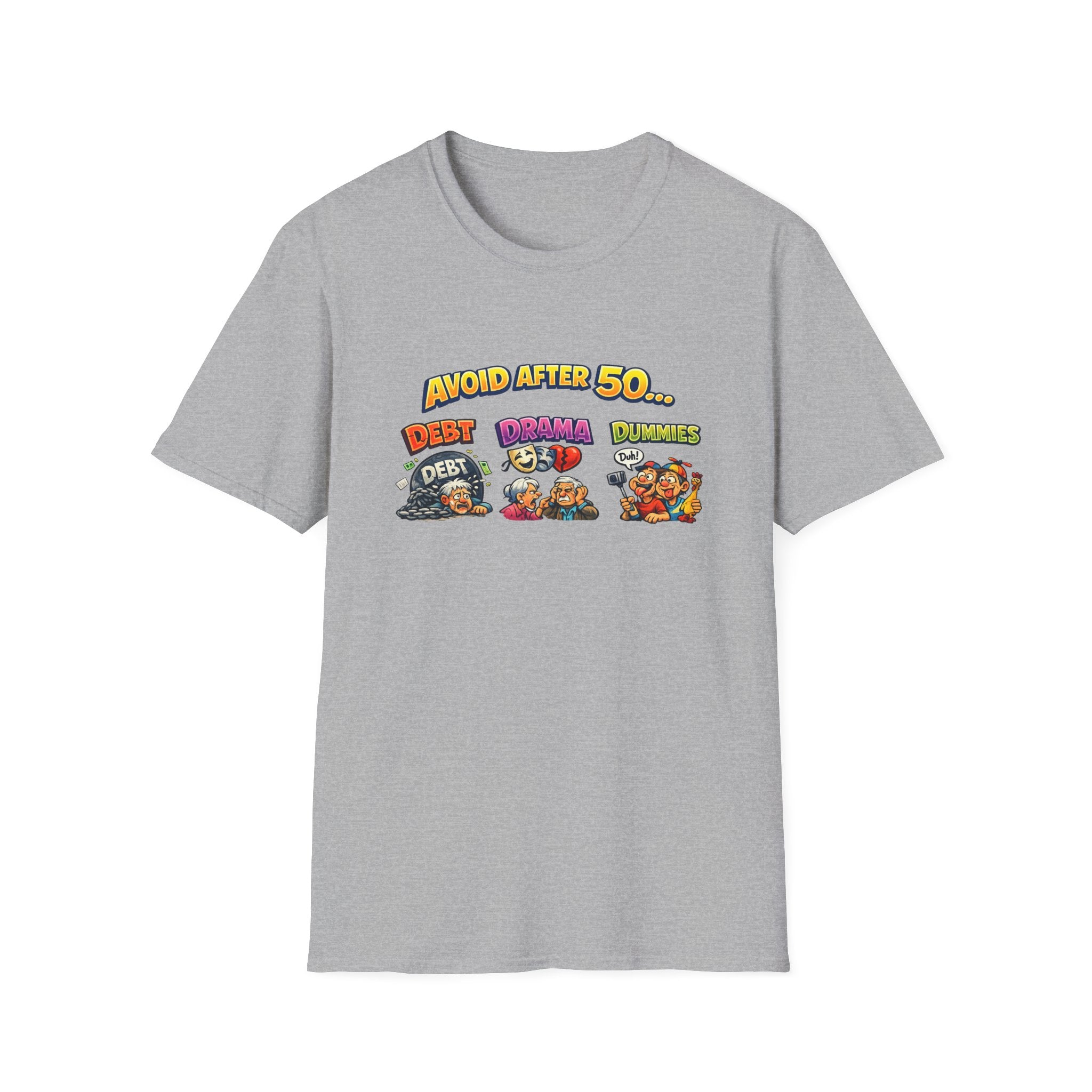 Avoid After 50 Funny T-Shirt Birthday Gift for Men & Women Over 50 Sarcastic Aging Tee 8 colors 100% cotton