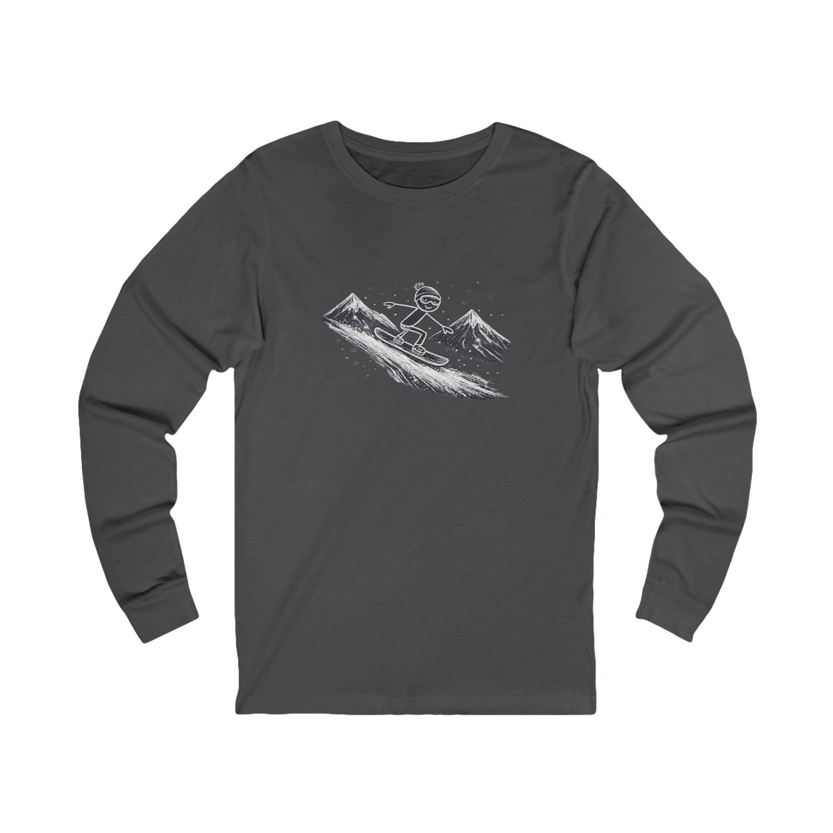 Snowboarder Mountain Langarmshirt Snowboard Tee Wintersport Skigebiet Shirt Snowboarder Geschenk 6 Farben 100% Baumwolle
