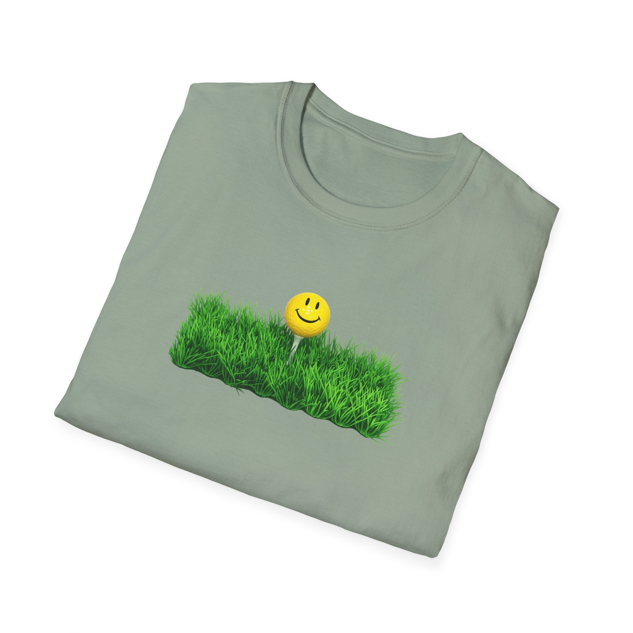 Smiley Face Golf Tee Shirt Happy Golfer Graphic Tee Fun Golf Course Vibes Gift for Golf Lovers 6 colors 100% cotton