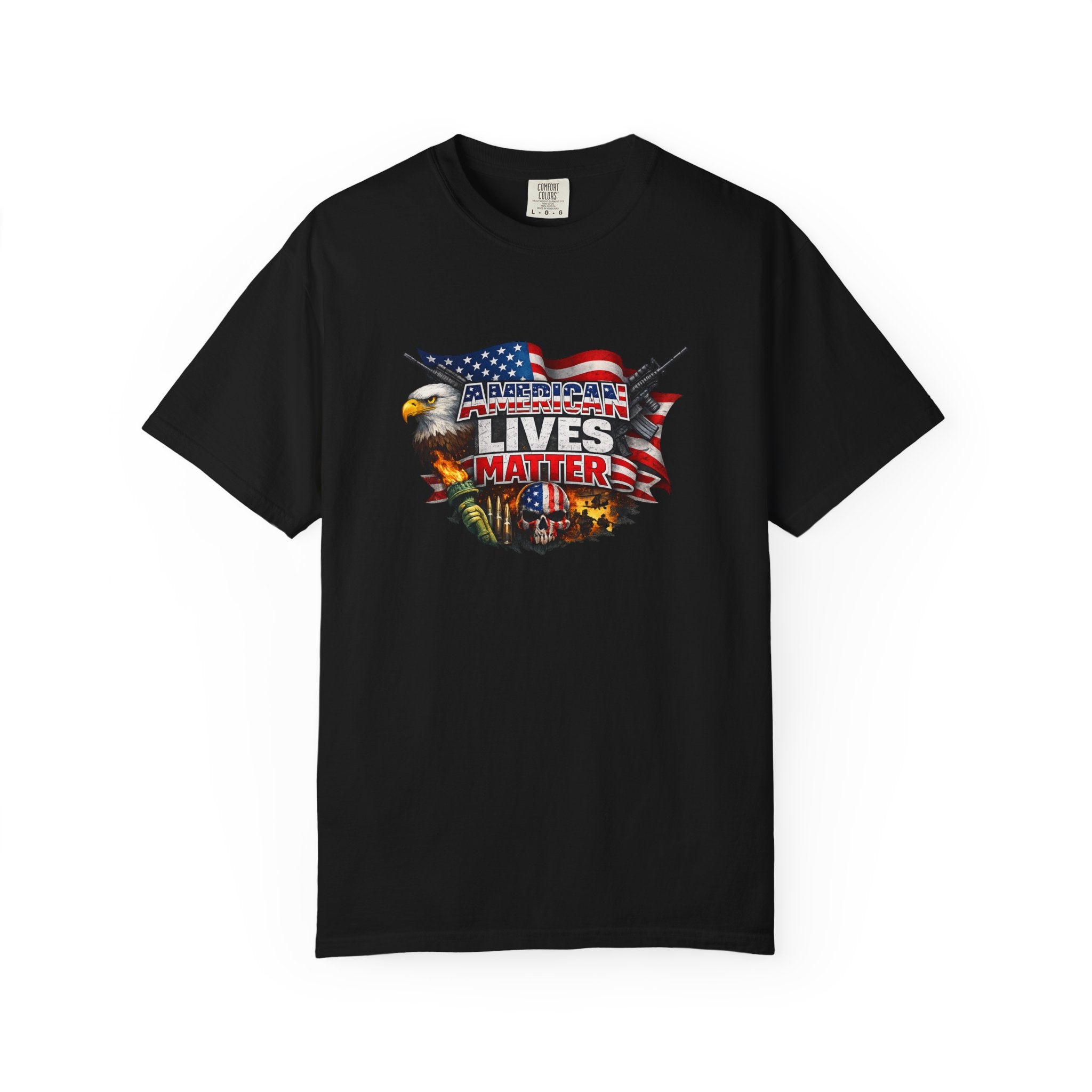 American Lives Matter Patriotic T-Shirt Military Style USA Freedom Shirt Veteran Support Tee 7 colors 100% cotton