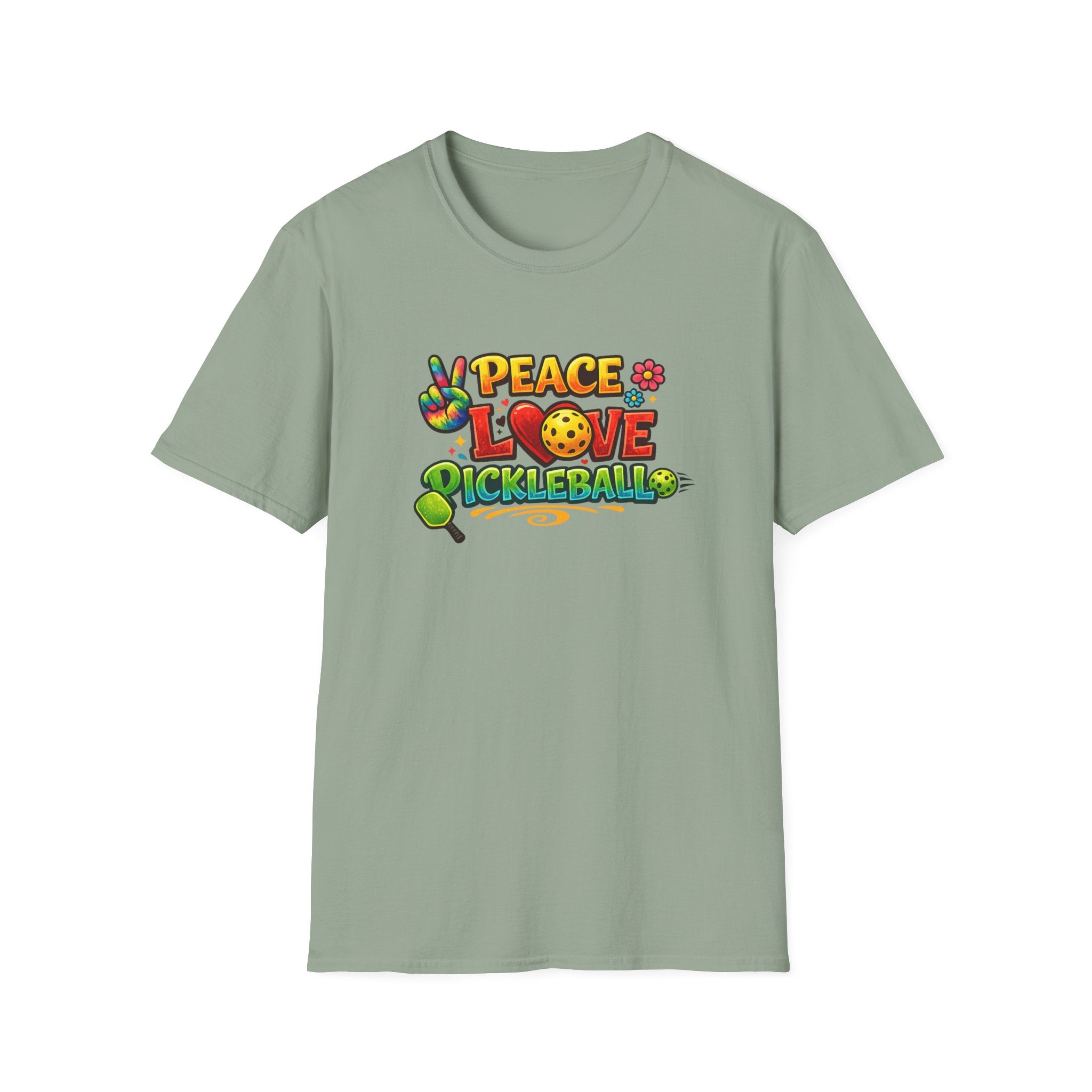 Peace Love Pickleball Shirt Pickleball Player Gift Cute Pickleball Apparel Pickleball Player Tee 9 colors 100% cotton