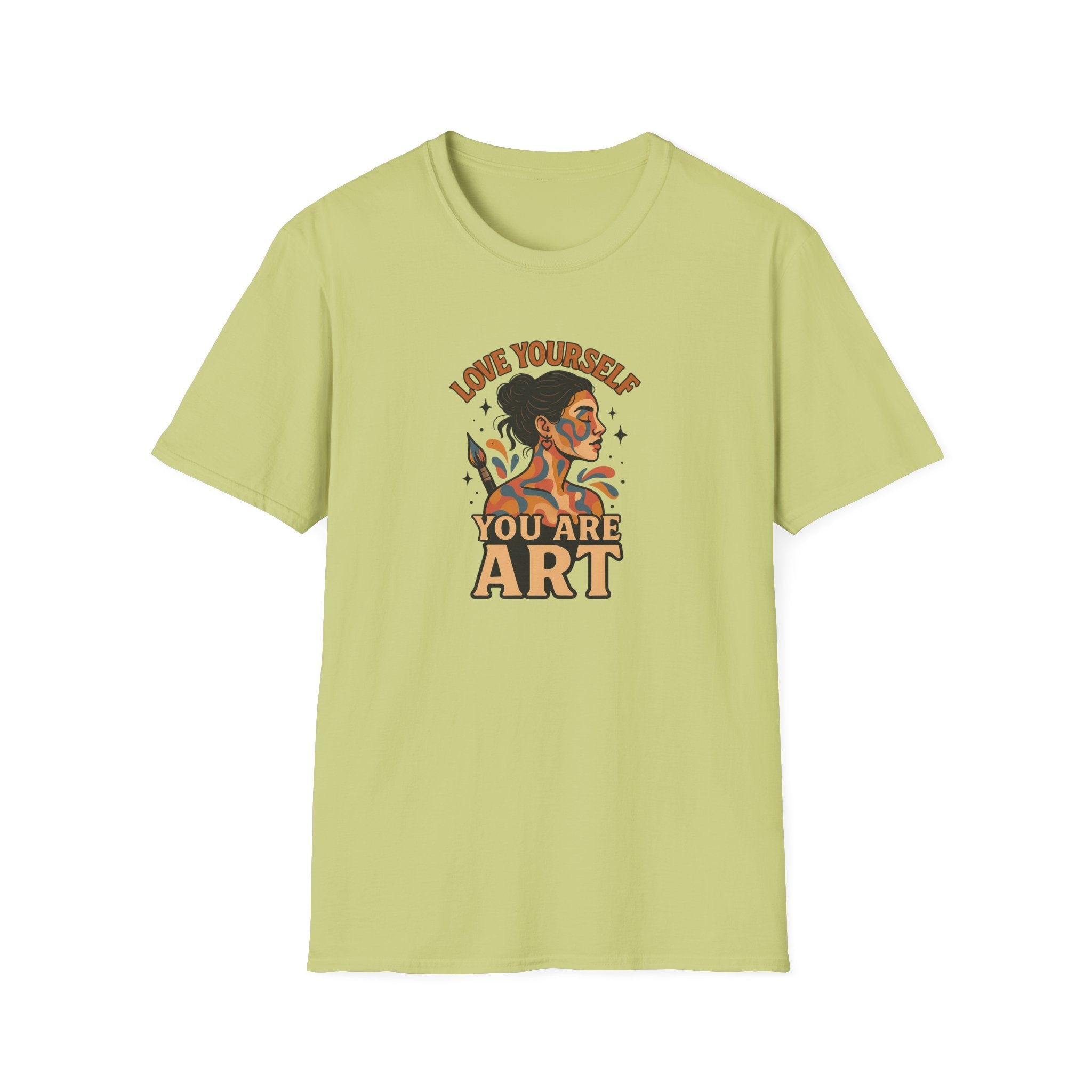 Love Yourself You Are Art T-Shirt Inspirational Graphic Tee for Women Retro Self Love Shirt 8 colors 100% cotton