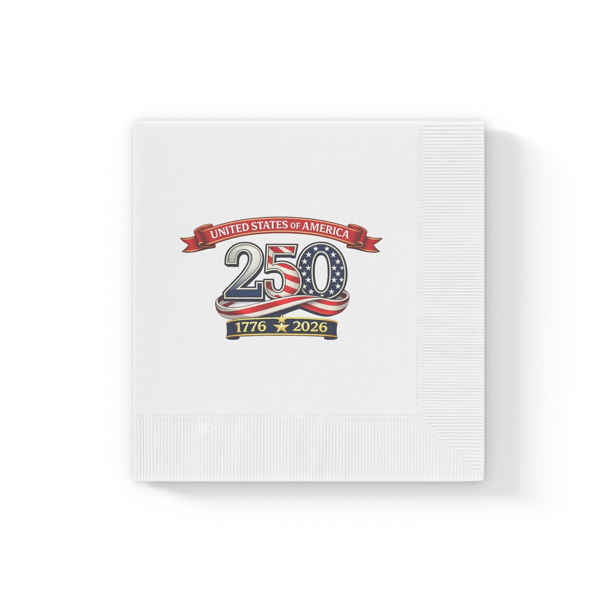 USA 250th Anniversary Napkins 1776-2026 Patriotic Party Decor American 250 Celebration Disposable Napkins (50 or 100 Count) 2 sizes