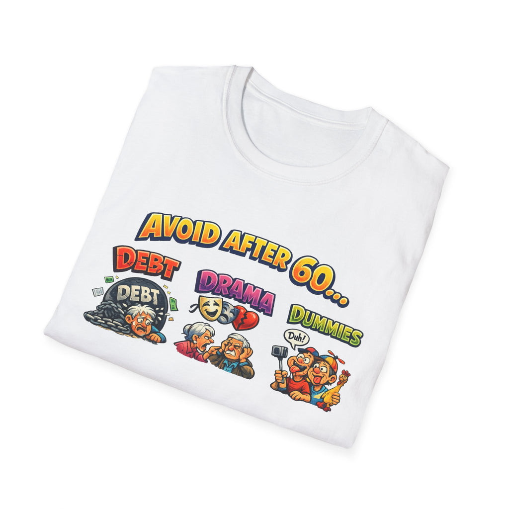 Avoid After 60 Funny T-Shirt Birthday Gift for Men & Women Over 60 Sarcastic Aging Tee 8 colors 100% cotton