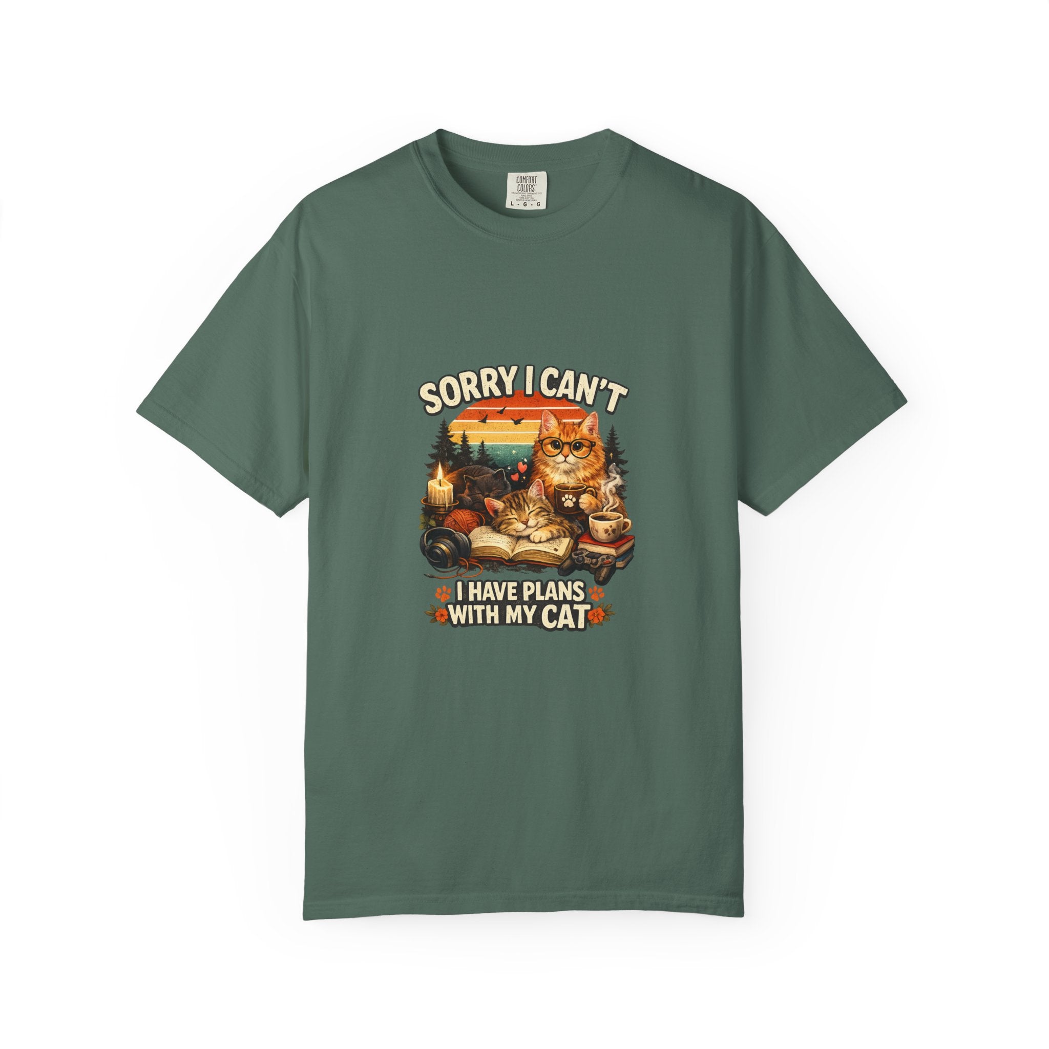 Sorry I Can't I Have Plans With My Cat TShirt Funny Cat Lover Shirt Cat Mom Tee Gift for Cat Owners 11 colors 100% cotton