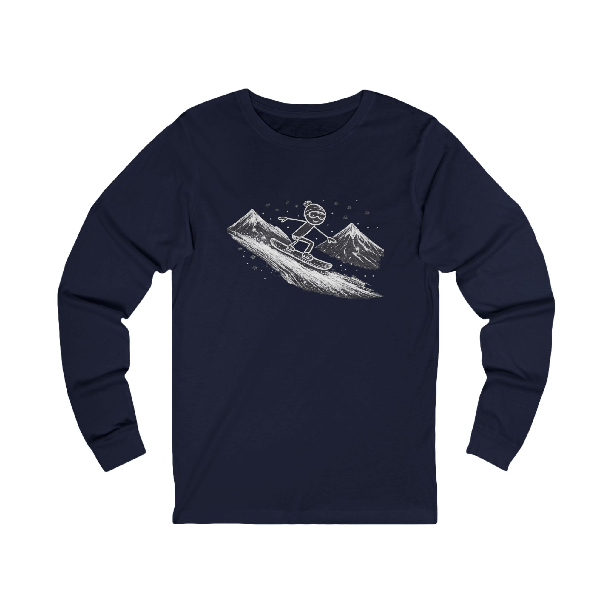 Snowboarder Mountain Long Sleeve Shirt Snowboarding Tee Winter Sports Ski Resort Shirt Snowboard Lover Gift 6 colors 100% cotton