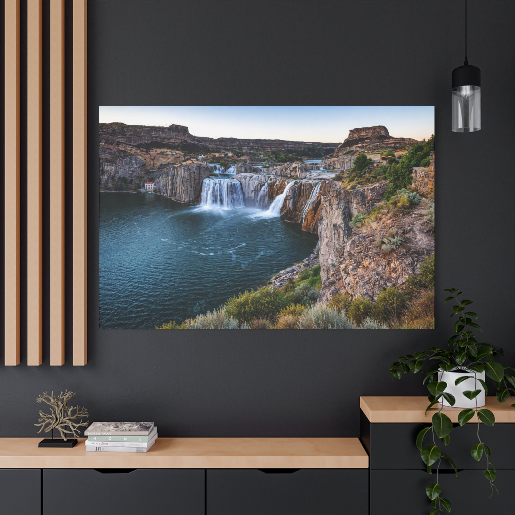 Shoshone Falls Canvas Twin Falls Waterfall Wall Art Snake River Canyon Landscape Large Scenic Home Decor Stretched 1.25 6 Sizes