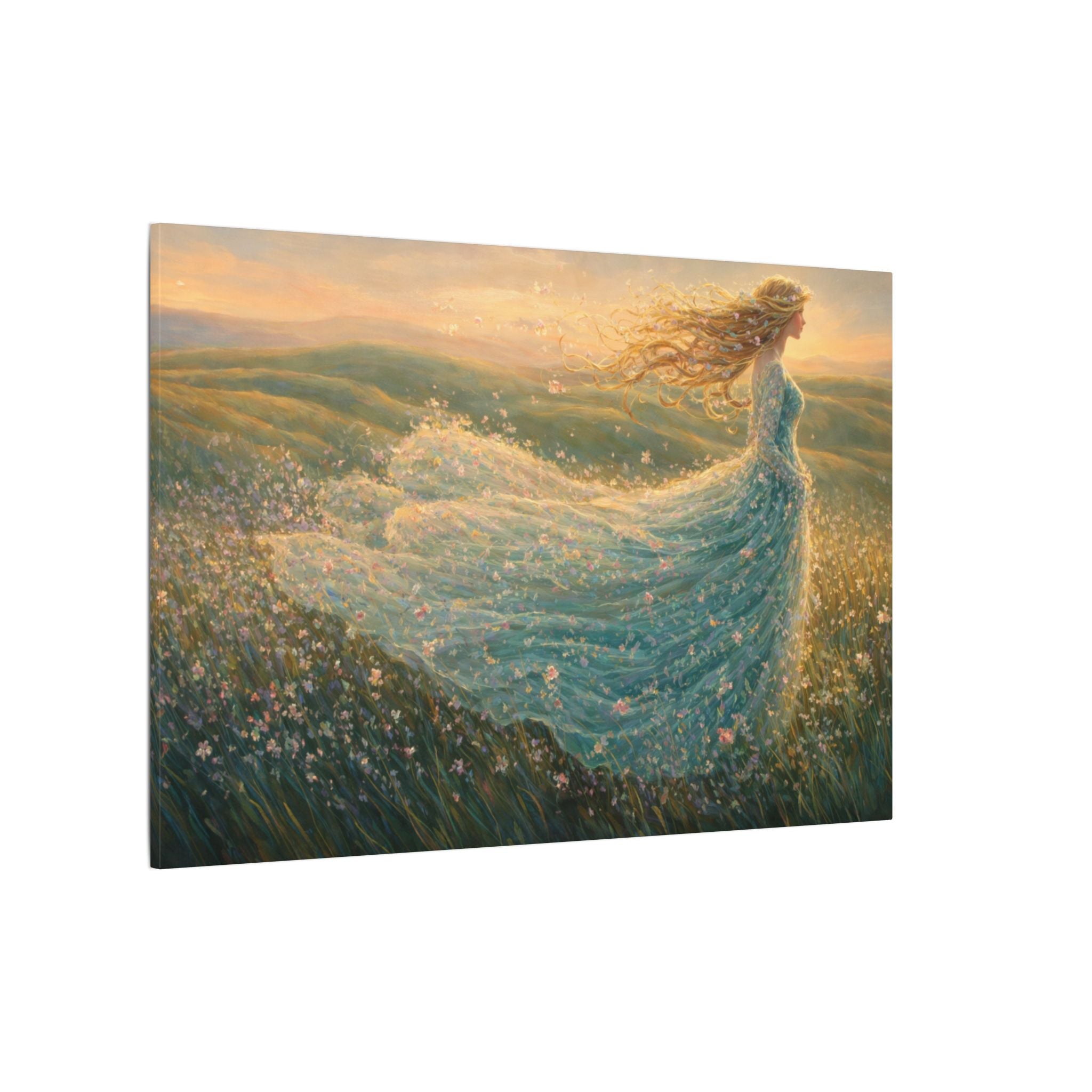 Fairy Tale Canvas Wall Art Princess Canvas Print Girls Nursery Wall Decor Enchanted Meadow Artwork Magical Bedroom Decor 36 x 24