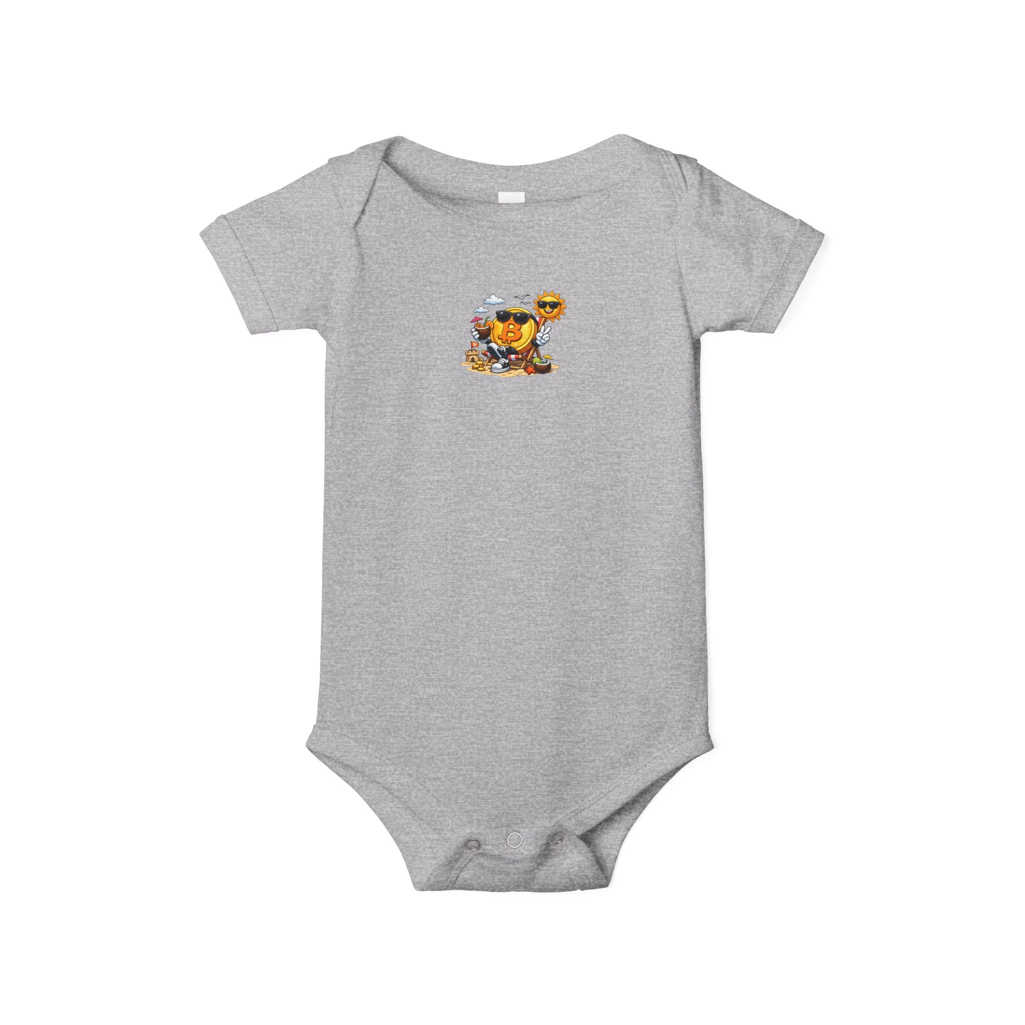 Cute Bitcoin Baby Onesie Crypto Baby Bodysuit Bitcoin Beach Baby Outfit Funny Crypto Infant Gift 6 colors 100% cotton