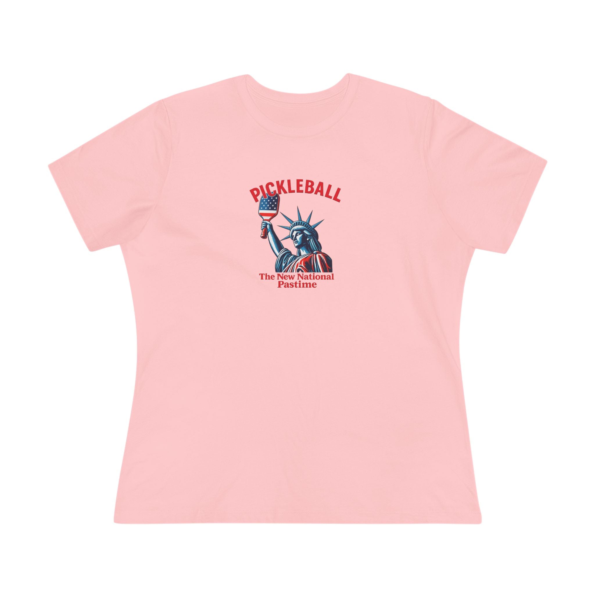 Statue of Liberty Pickleball The New National Pastime Tee Women's Patriotic Pickleball Shirt Pickleball Gift 5 colors 100% cotton