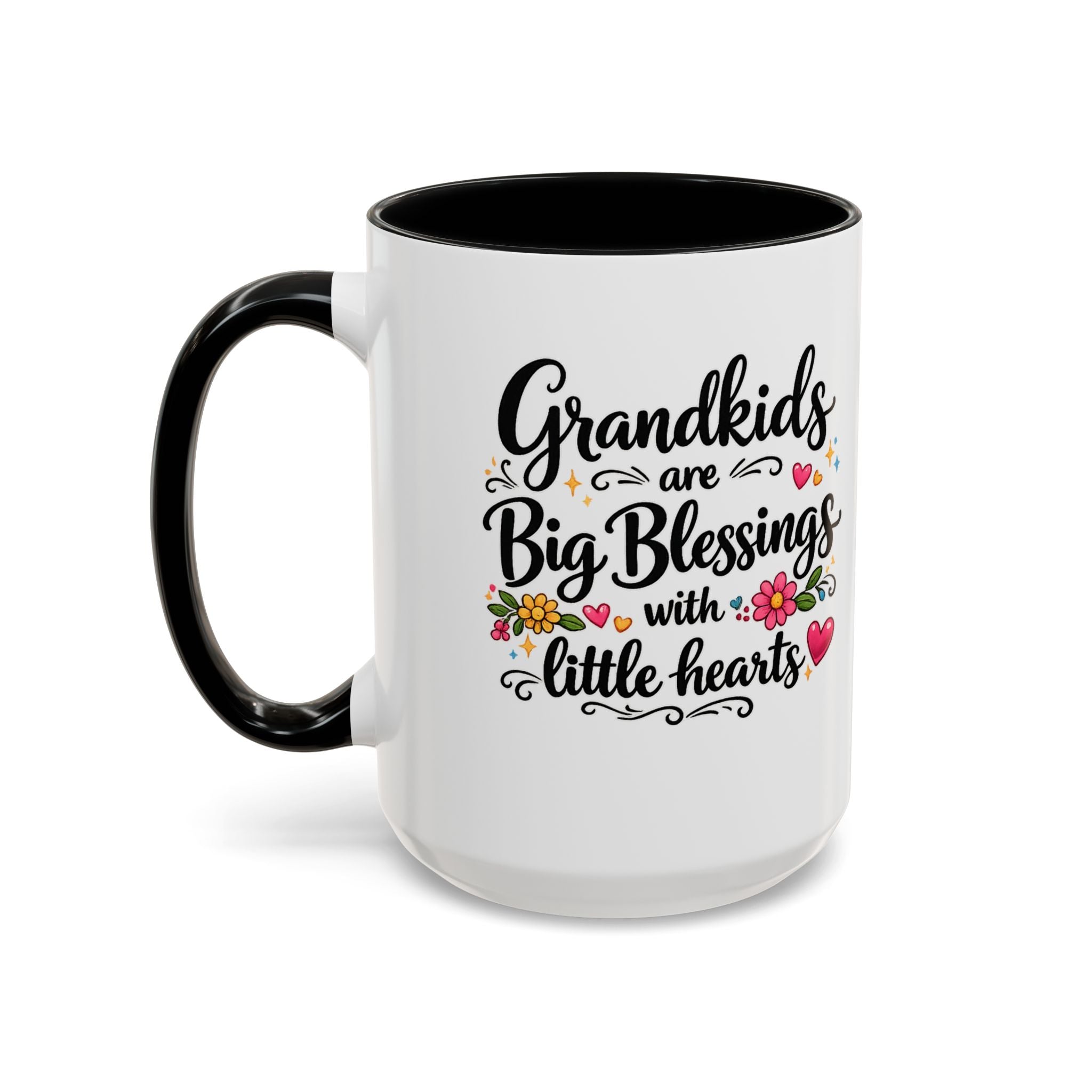 Grandkids Are Big Blessings Mug Grandma Coffee Mug Floral Grandma Gift 6 Color Options 11 oz or 15 oz