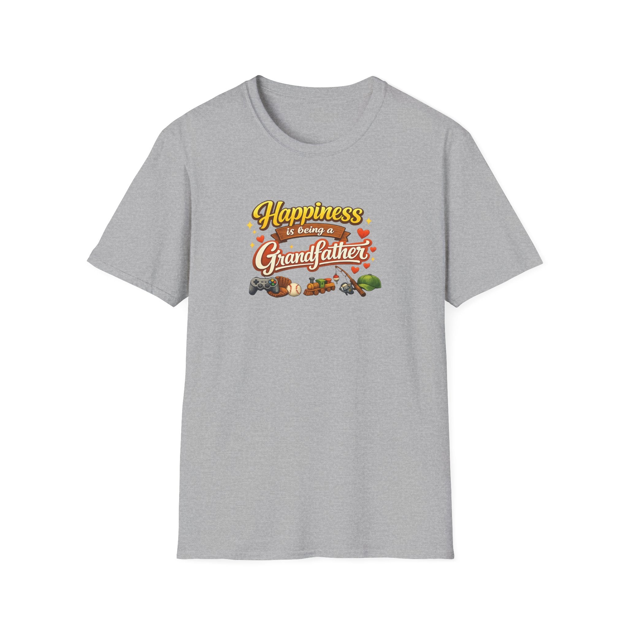 Happiness Is Being a Grandfather Shirt Proud Grandpa T-Shirt Gift for Granddad Grandpa Shirt from Grandkids 7 colors 100% cotton