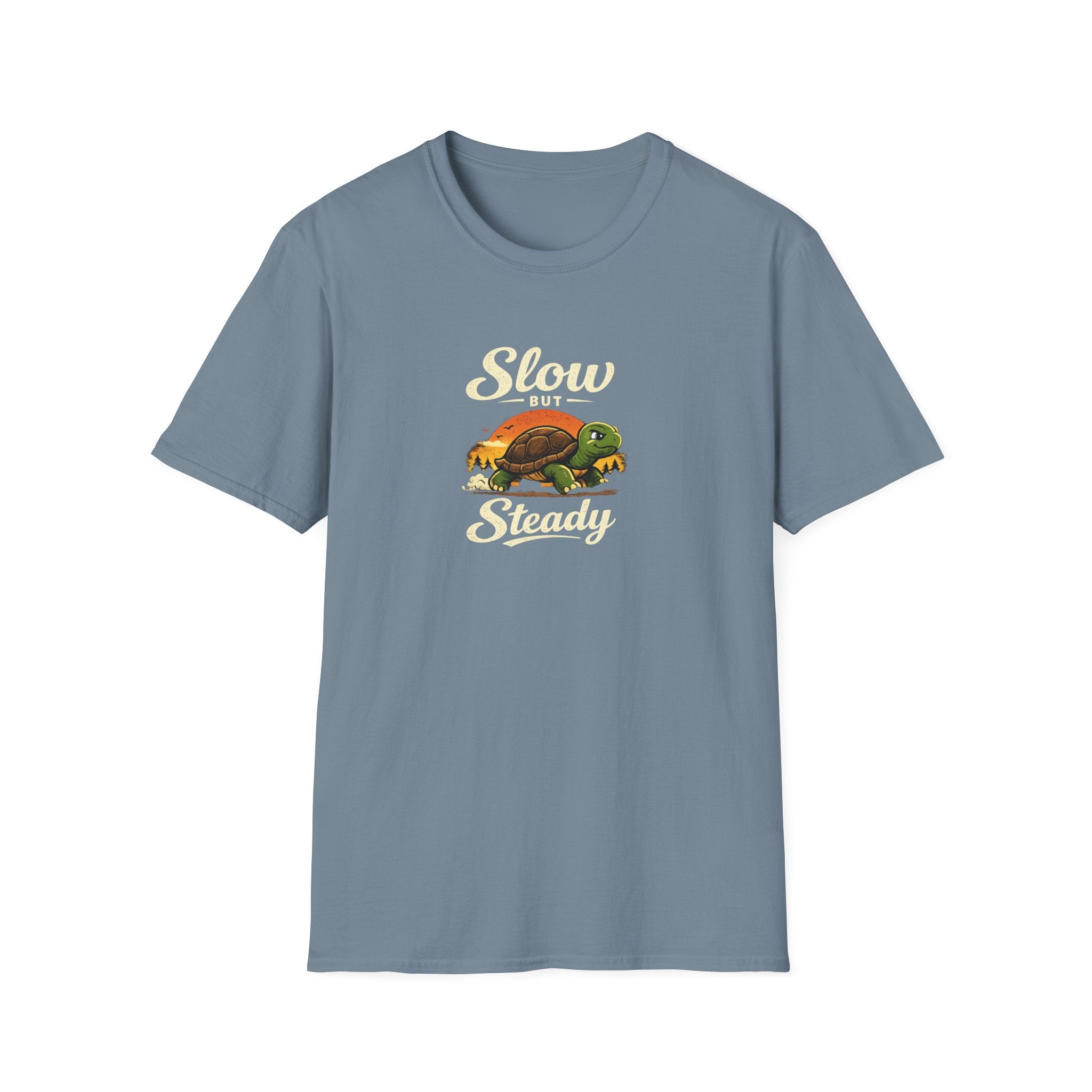Slow But Steady Turtle T-Shirt Motivational Vintage Animal Graphic Tee Progress Over Speed Shirt 8 colors 100% cotton