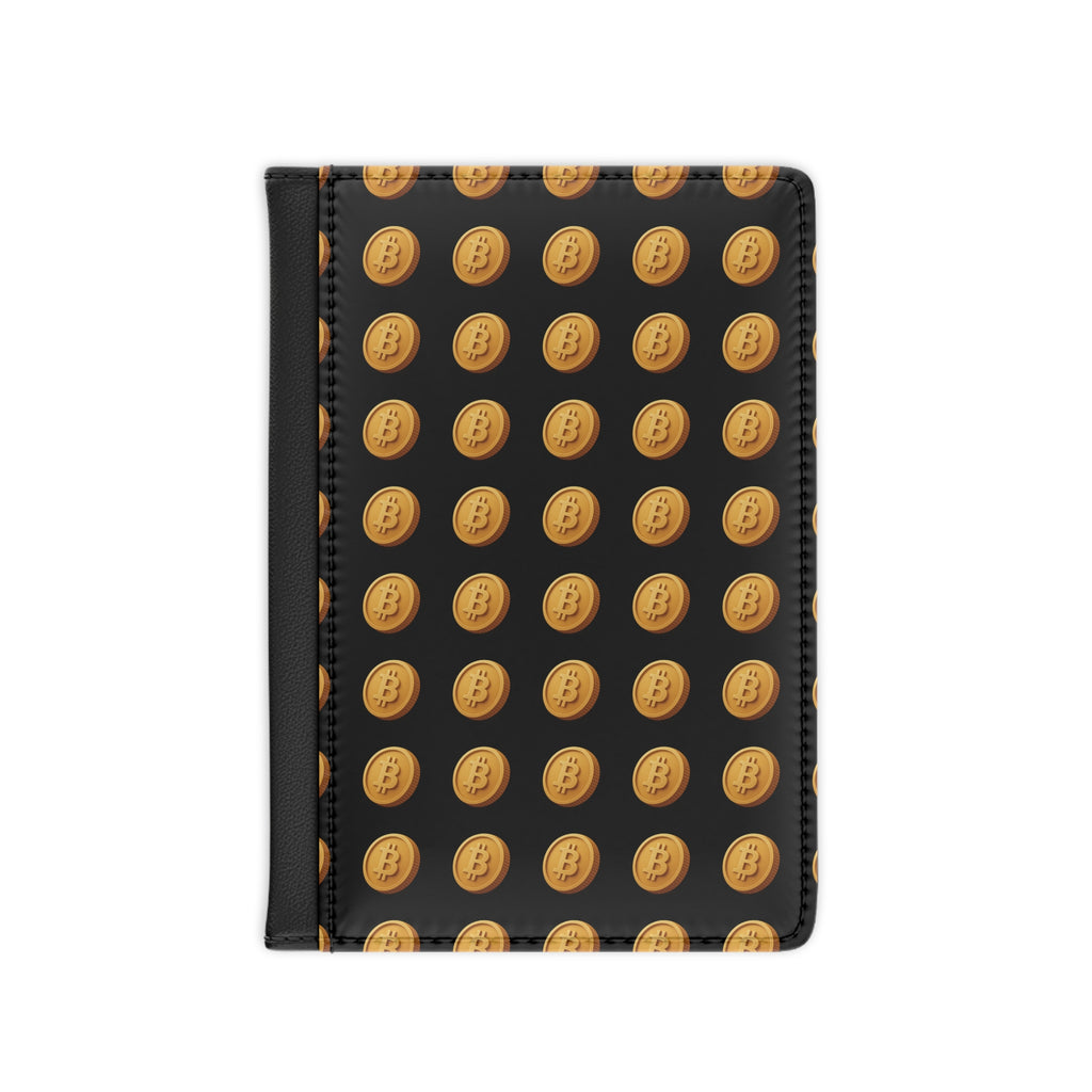 Bitcoin Design Travel Passport Cover RFID-Blocking Vegan PU Leather