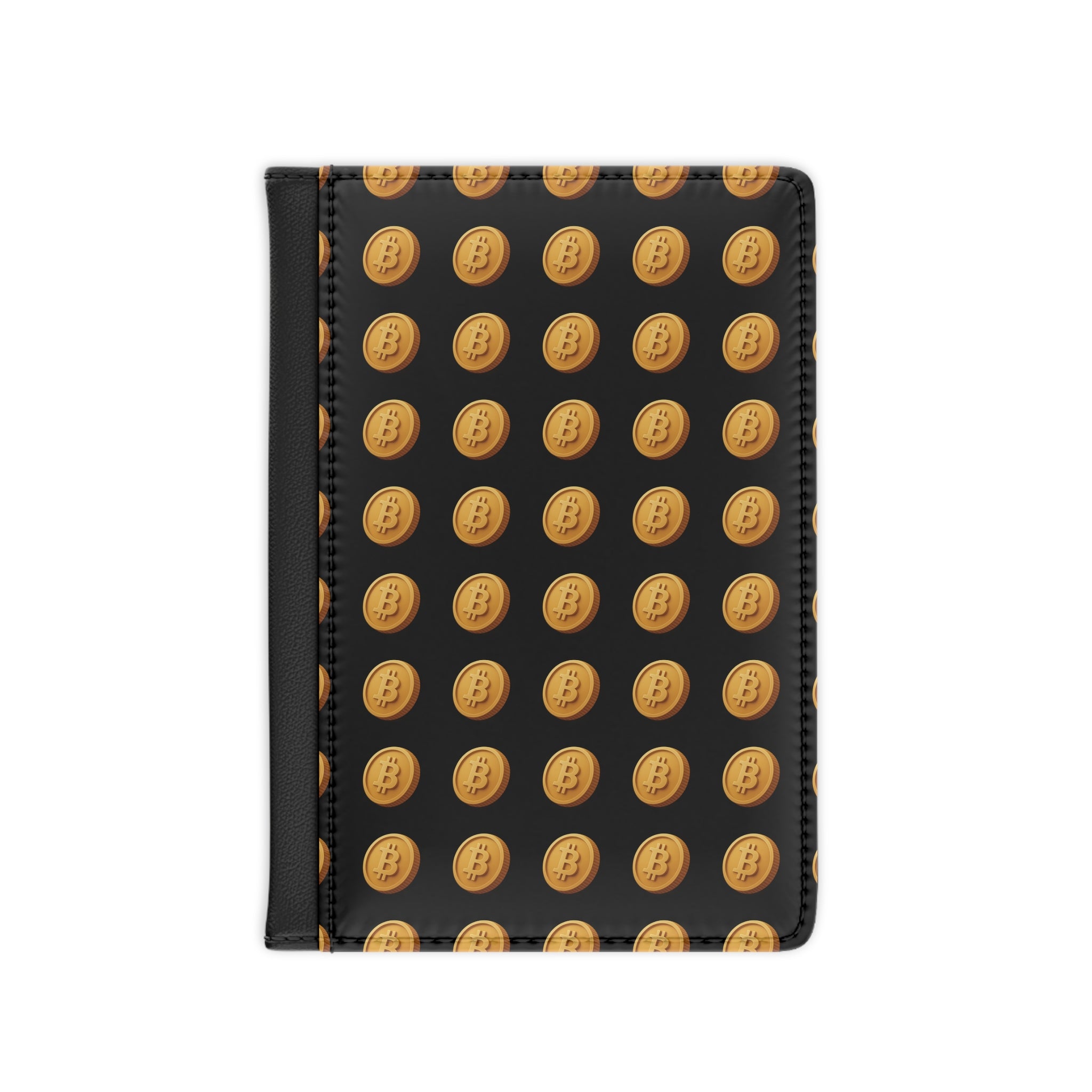 Bitcoin Design Travel Passport Cover RFID-Blocking Vegan PU Leather