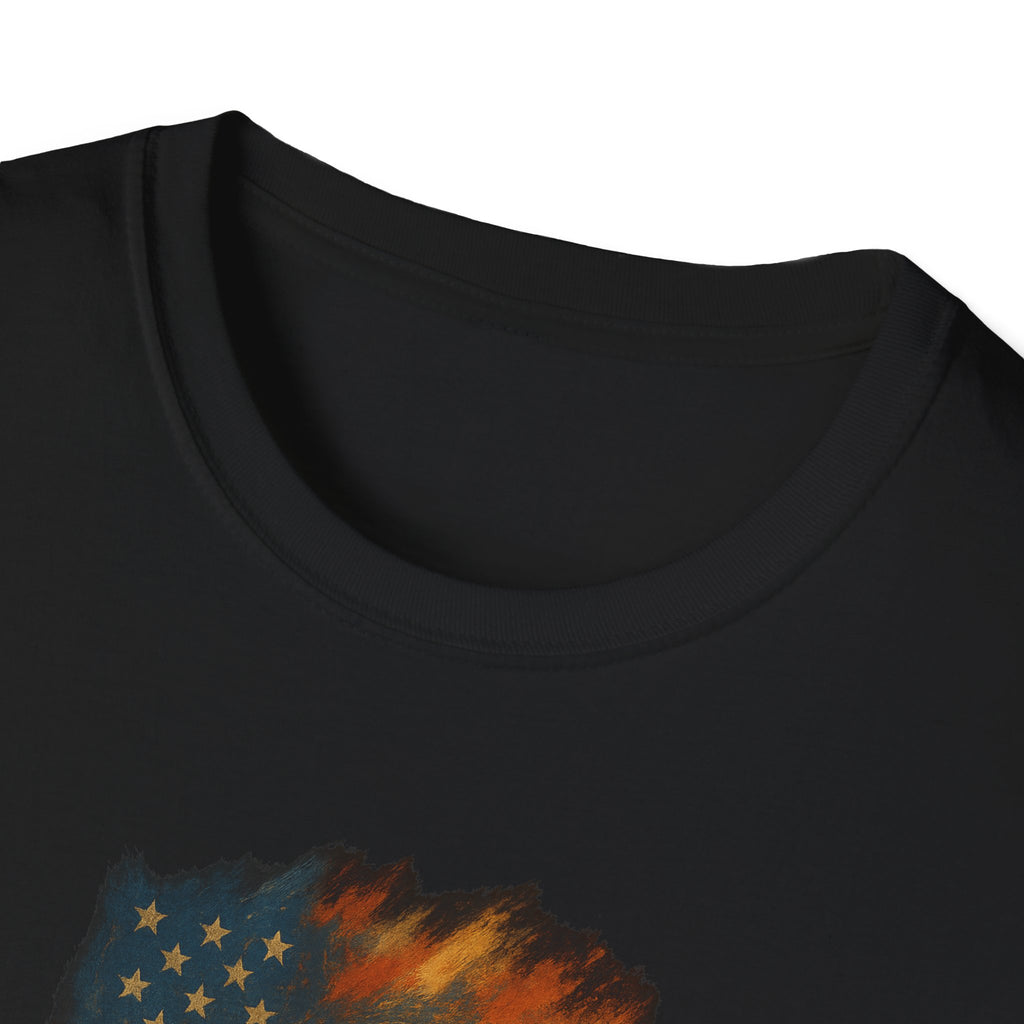 Bitcoin Patriot Flag and Coin Tshirt BTC Crypto Art Tee 100% cotton