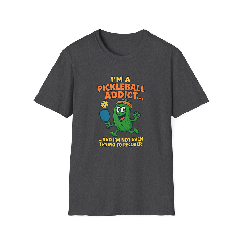 Sats and Stripes I'm a Pickleball Addict and I'm not Even Trying to Recover T-Shirt Charcoal