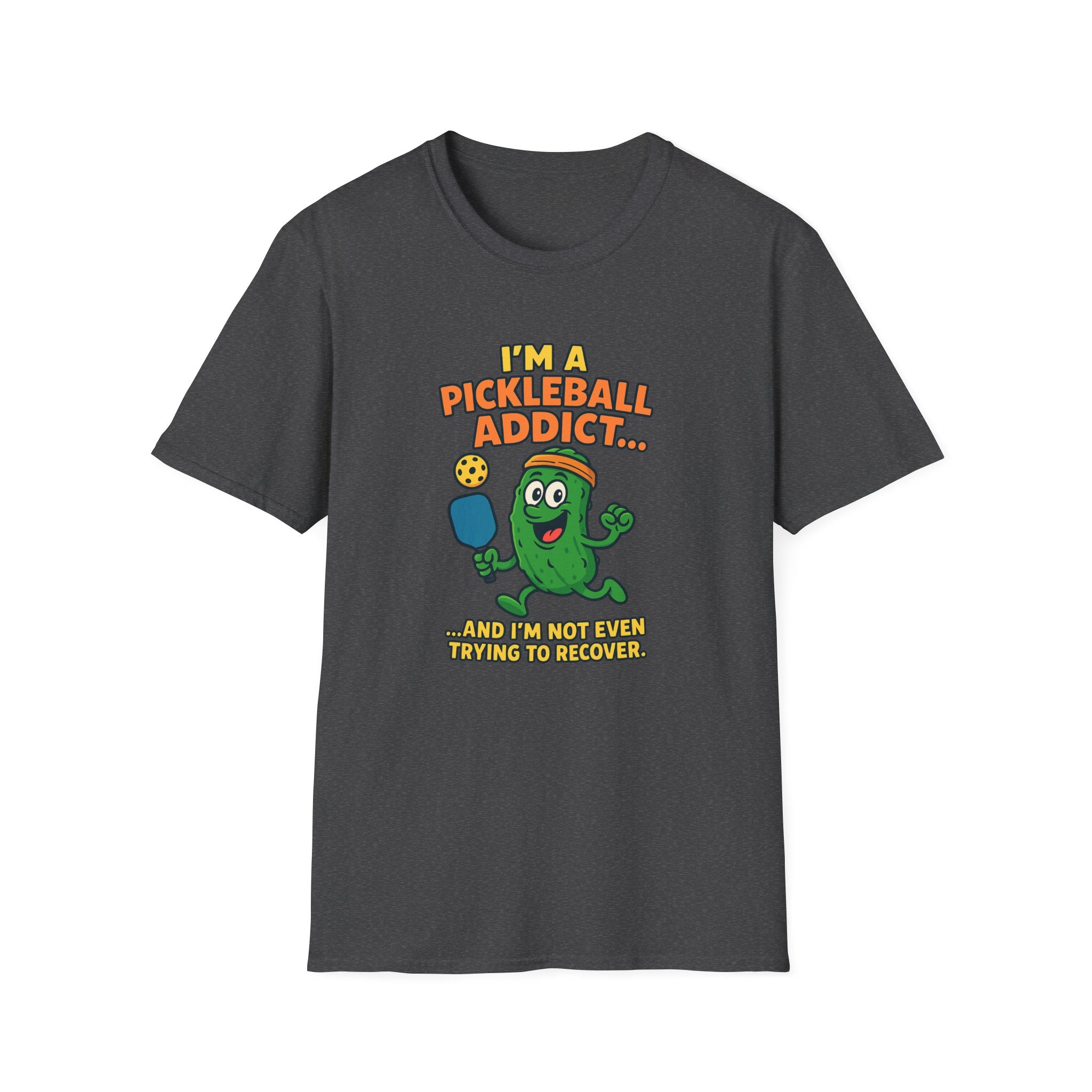 Sats and Stripes I'm a Pickleball Addict and I'm not Even Trying to Recover T-Shirt Charcoal