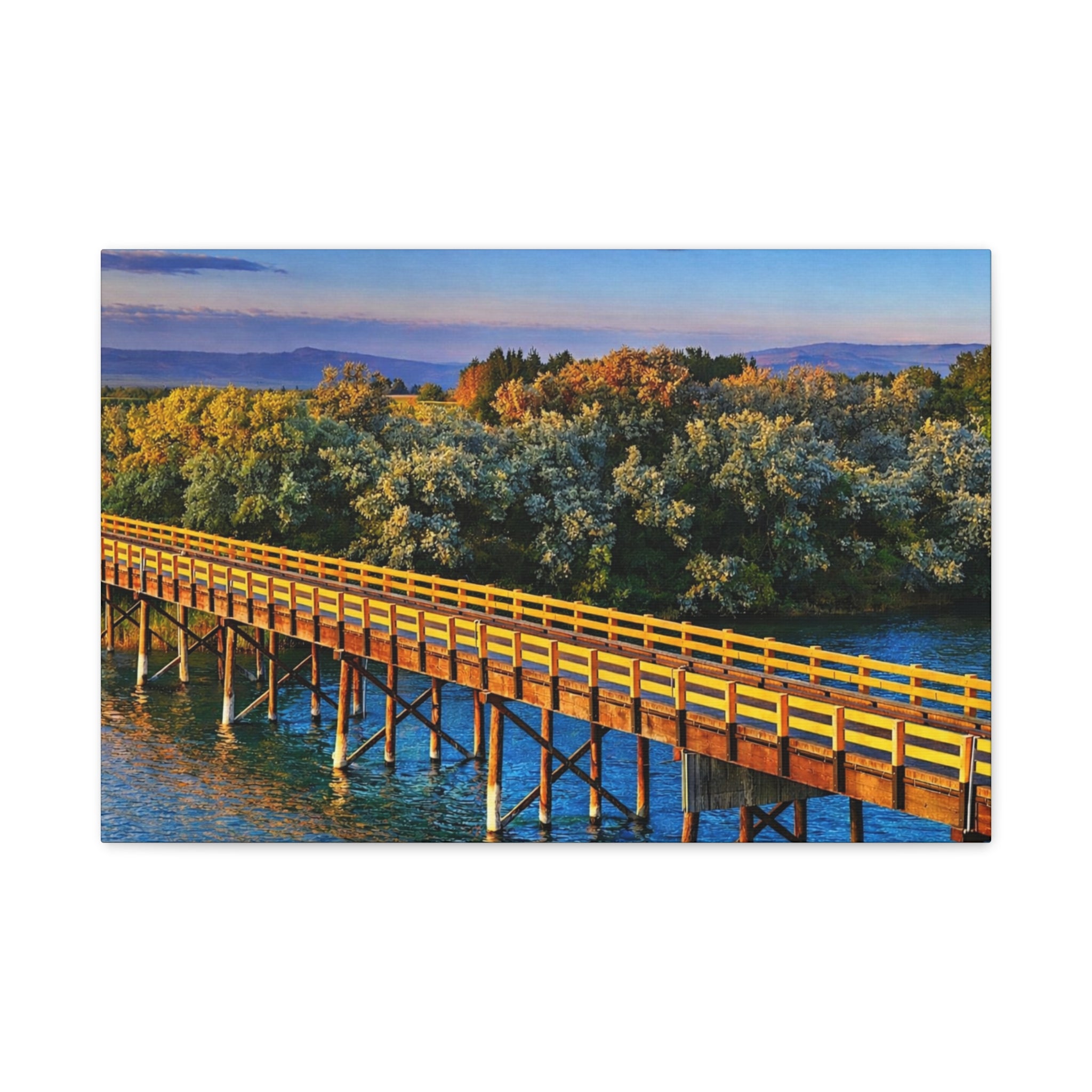 Jackson Bridge Matte Canvas Idaho Wall Art Scenic Snake River Rustic Mountain Décor 6 sizes
