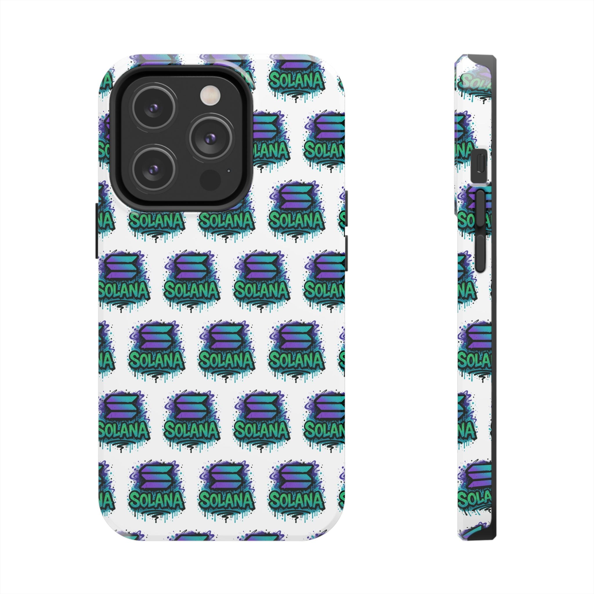 Edgy Solana Tough Phone Case Crypto iPhone Samsung Case Glossy Protective Phone Cover Impact Resistant SOL Case