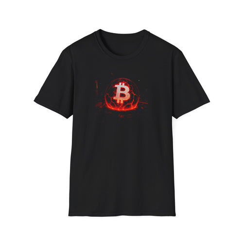Bitcoin Inferno Orb T-Shirt Tee Ignite Your Crypto Style 100% cotton