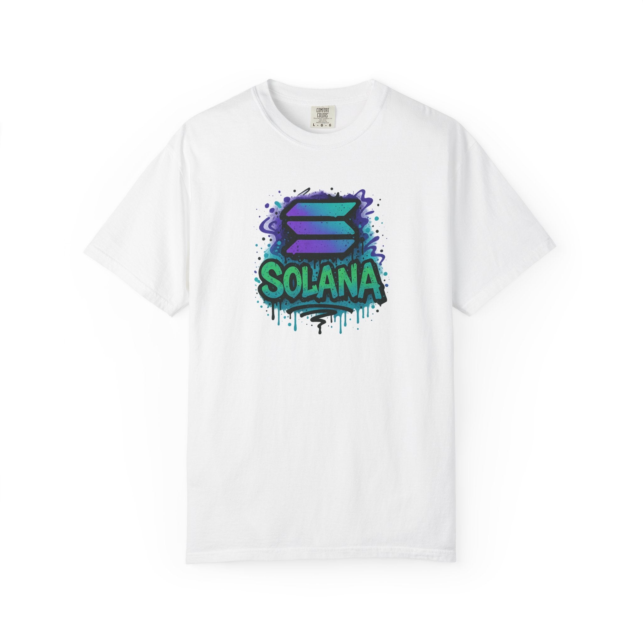 Solana Street Style Graffiti Tee Urban Crypto T-Shirt for Investors & Blockchain Fans Trendy Solana Logo Shirt 5 colors 100% cotton