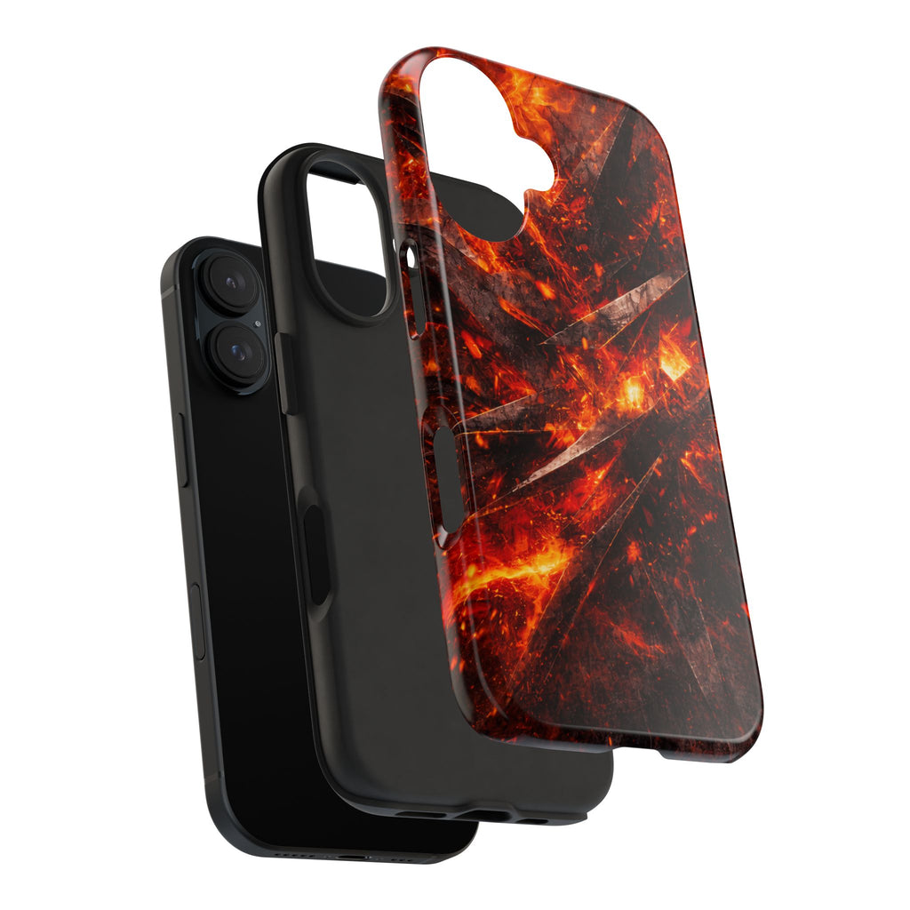 Fiery Abstract Tough Phone Case Protective iPhone Samsung Case Glossy Impact Resistant Phone Cover