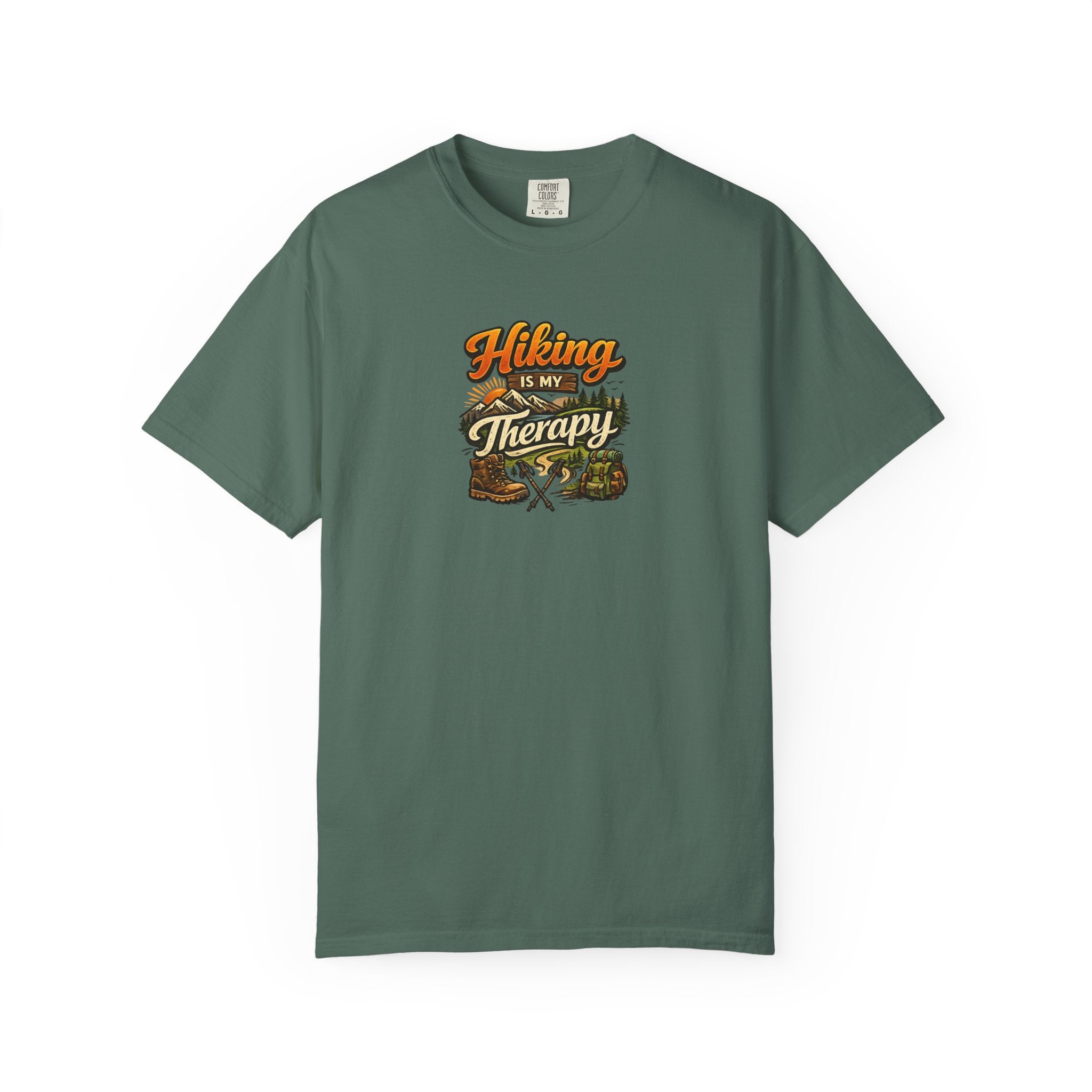 Hiking Is My Therapy Shirt Funny Hiking T-Shirt Outdoor Lover Gift Nature Adventure Tee Hiker Trail Shirt 7 colors 100% cotton