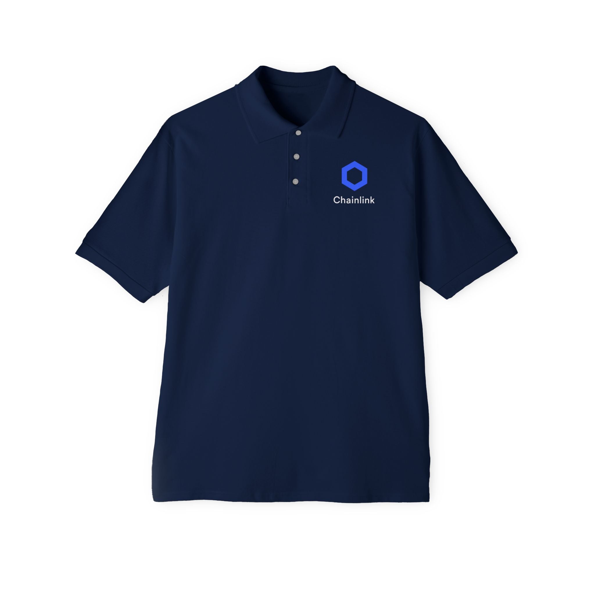 Chainlink LINK Crypto Polo Shirt for Men Blockchain Logo Polo Web3 Crypto Apparel Crypto Enthusiast Gift 5 colors 100% cotton