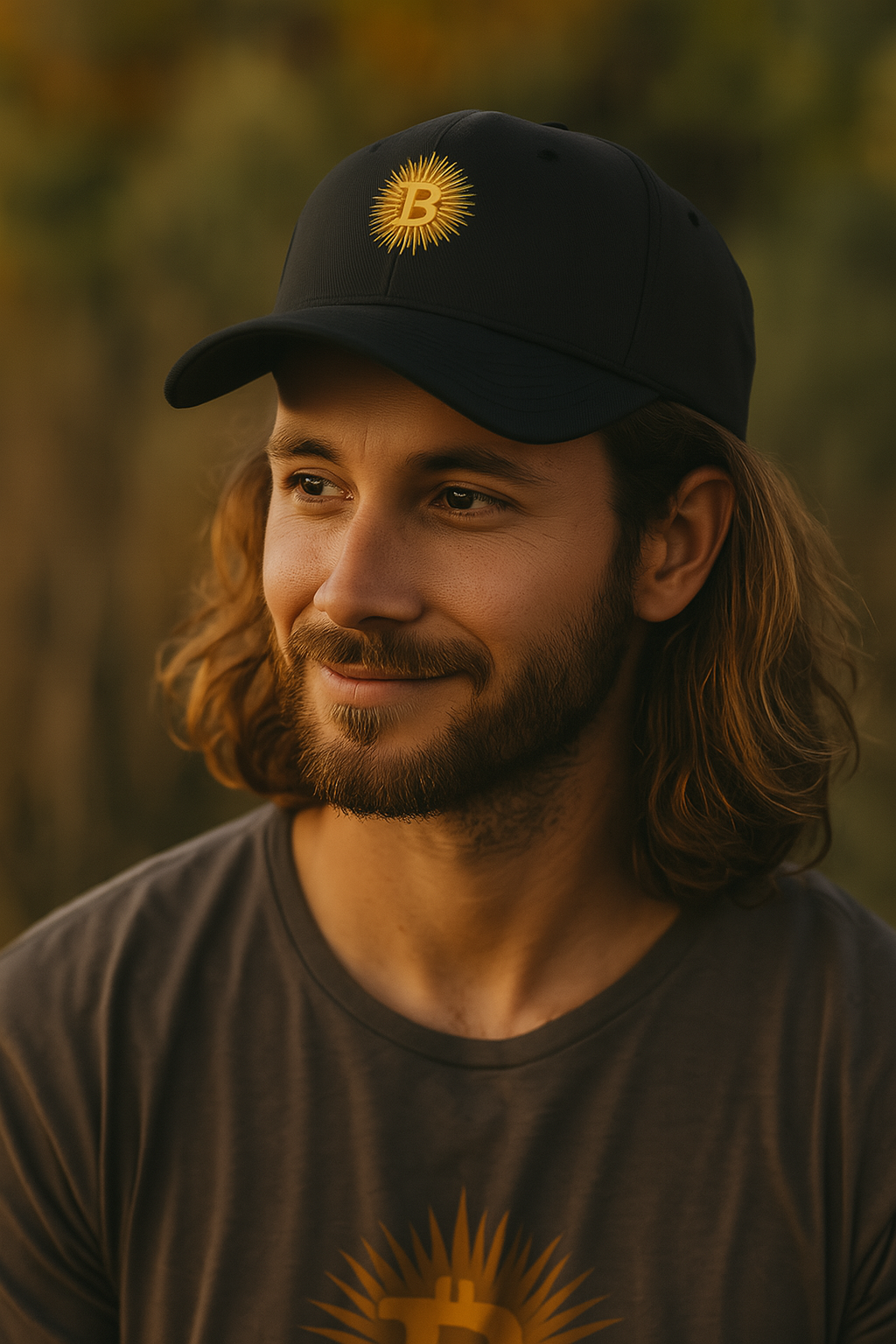 Bitcoin Sunburst Baseball Cap The Golden Future is calling