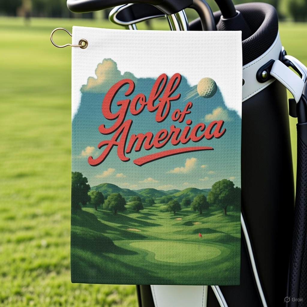 SatsandStripes.com Golf of America Towel Golf course Vintage Landscape Towel