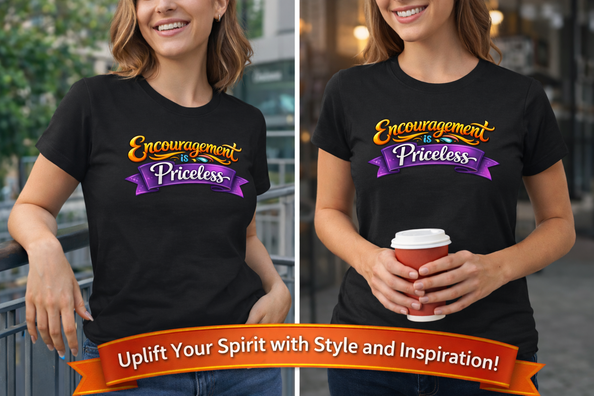 SatsandStripes.com Encouragement Is Priceless Women's T-Shirt Inspirational Graphic Tee Gift for Teachers Friends 7 colors 100% cotton