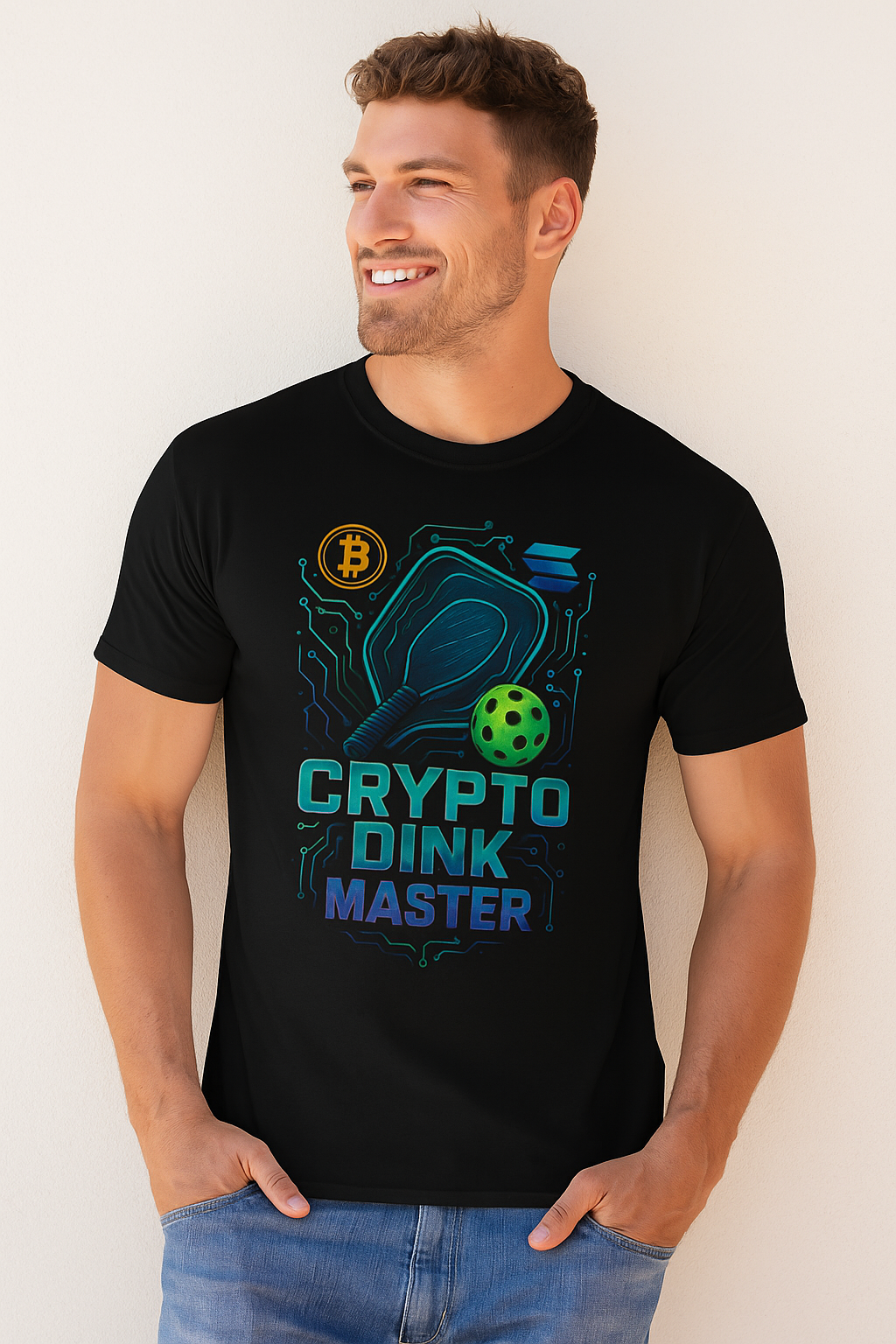 Whale of the Pickleball Court Dink Master Bitcoin T-Shirt Tee 7 colors 100% cotton